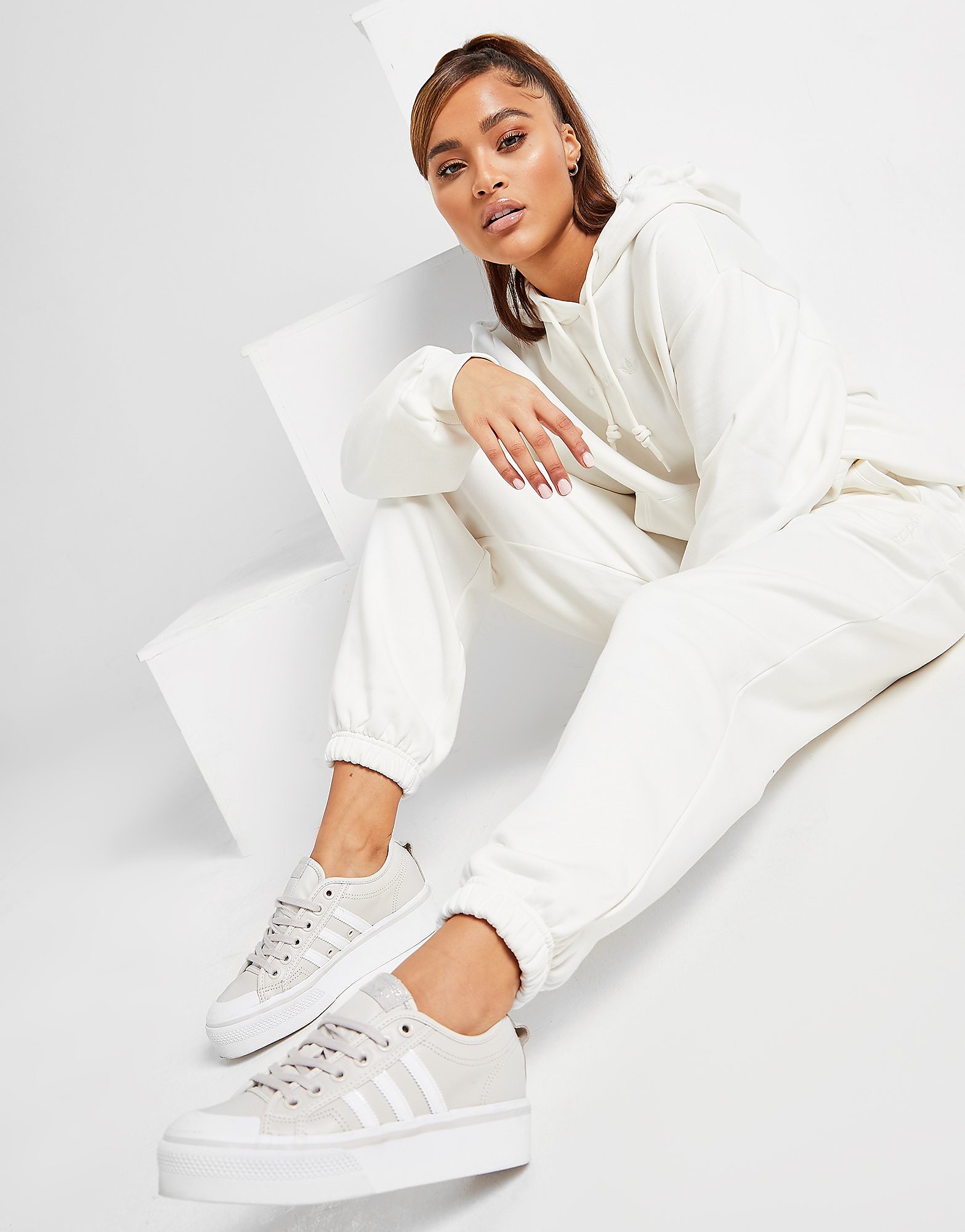 

adidas Originals Cosy Fleece Joggers - Off White - Womens, Off White