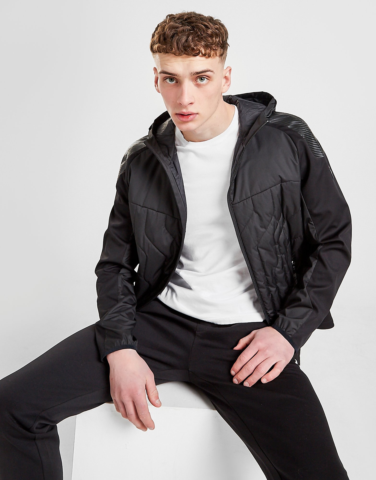 

BOSS Cerro Hybrid Padded Jacket - Black - Mens, Black