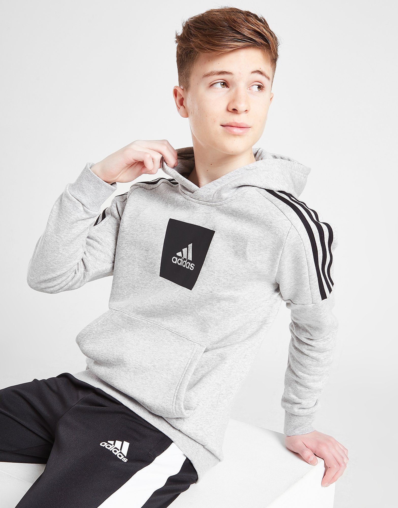 

adidas Badge of Sport Tracksuit Junior - Only at JD - Grey/Blck - Kids, Grey/Blck