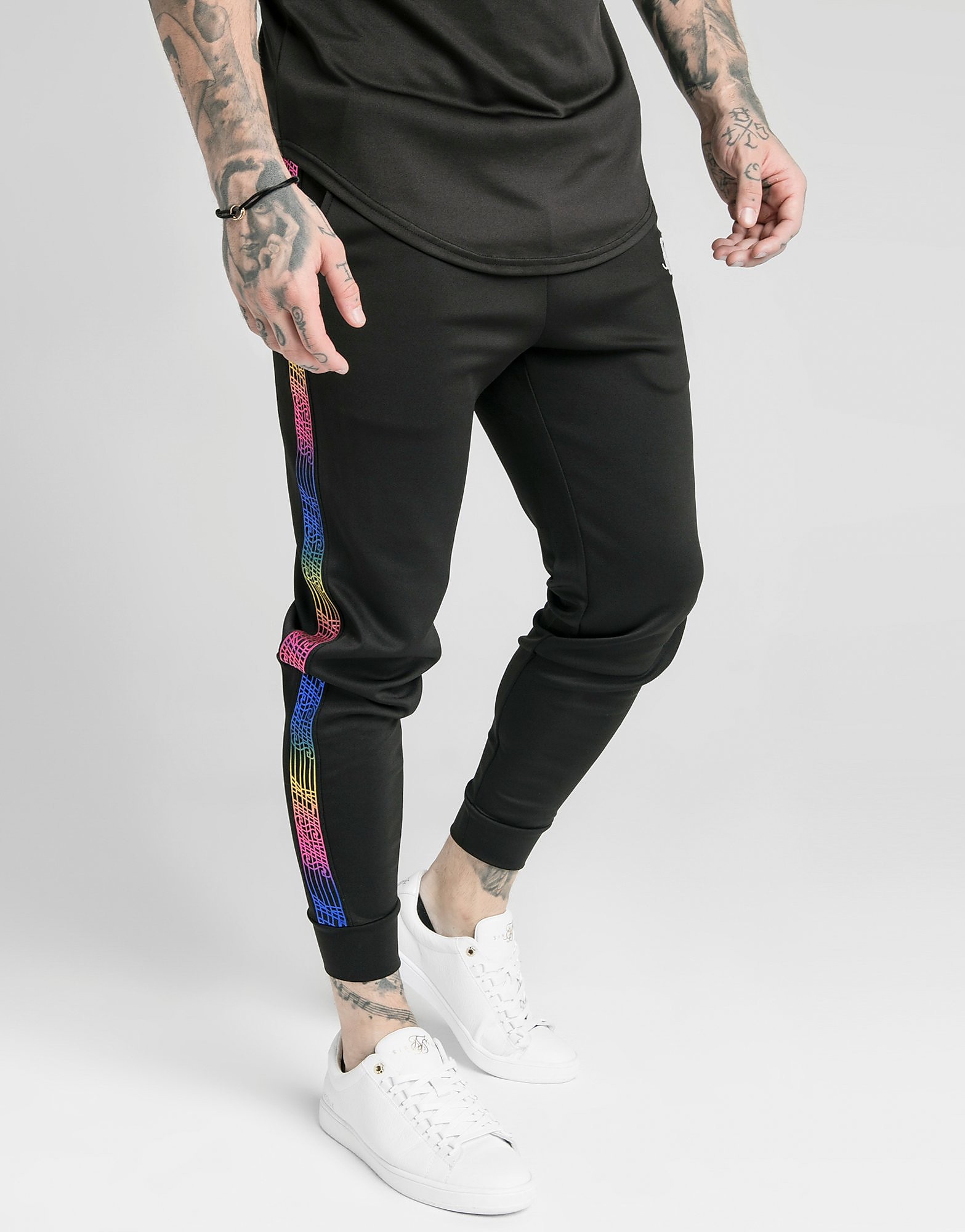 

SikSilk Fade Run Track Pants - Black/Multi Coloured - Mens, Black/Multi Coloured