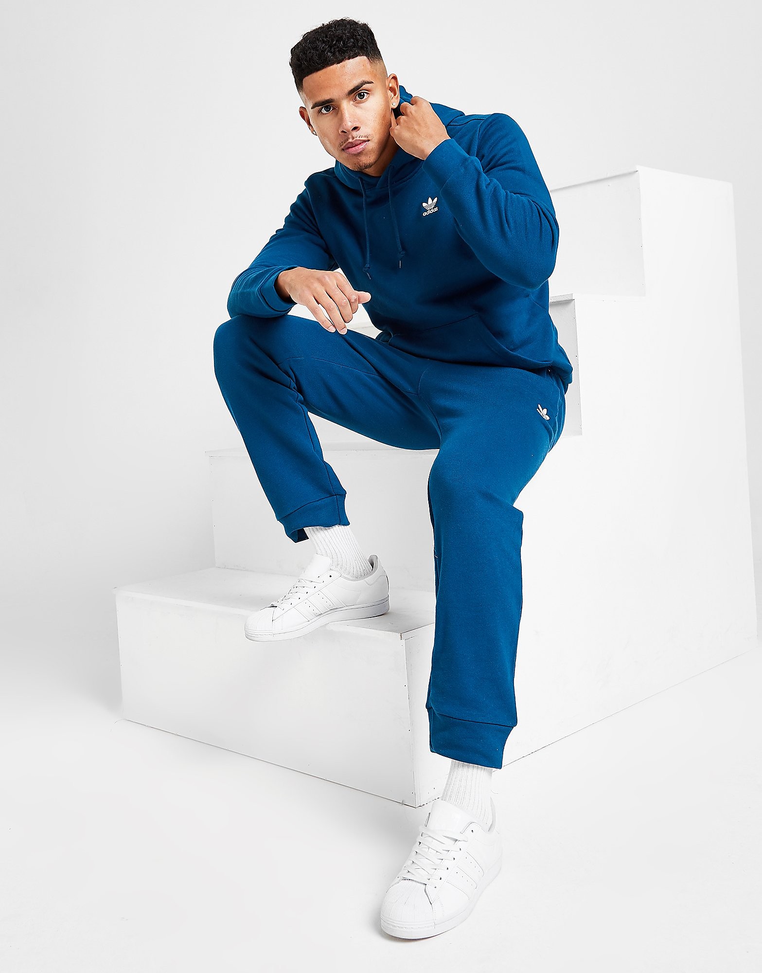 

adidas Originals Essential Trefoil Cuffed Joggers - Only at JD - Blue - Mens, Blue
