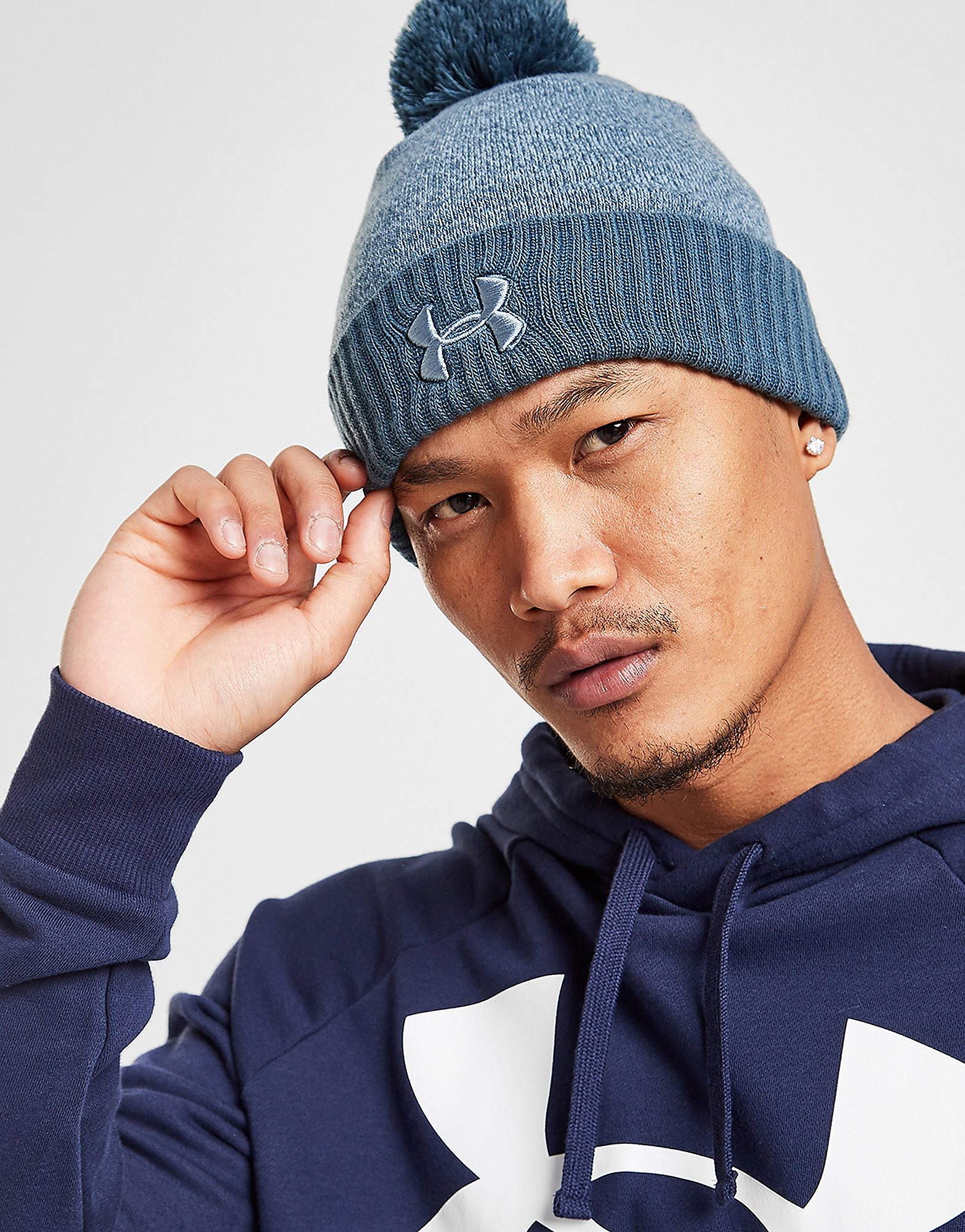 

Under Armour Logo Pom Beanie Hat - Blue - Womens, Blue