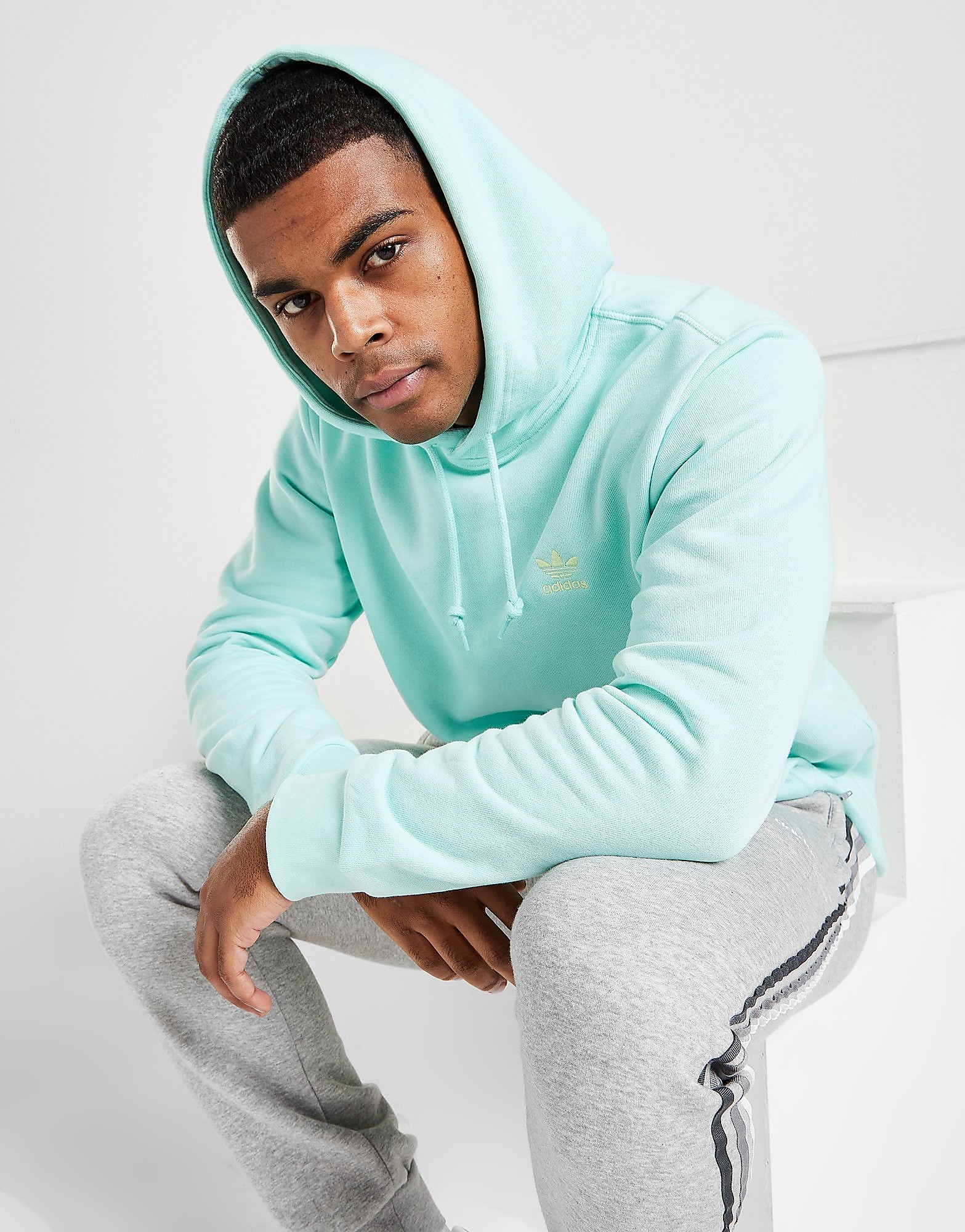 

adidas Originals Trefoil Essential Hoodie - Clear Mint - Mens, Clear Mint
