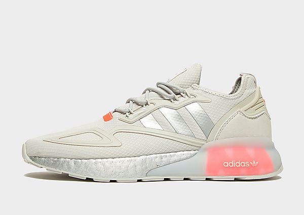 adidas Originals Chaussure ZX 2K Boost - Grey One / Silver Metallic / Solar Red, Grey One / Silver M