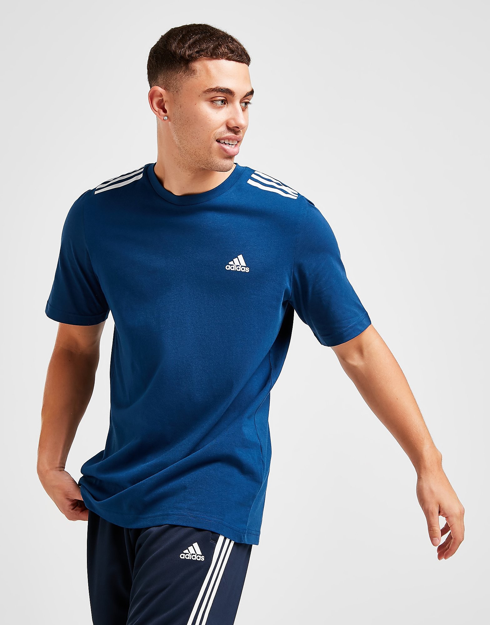 

adidas Badge of Sport 3-Stripes T-Shirt - Only at JD - BLUE, BLUE