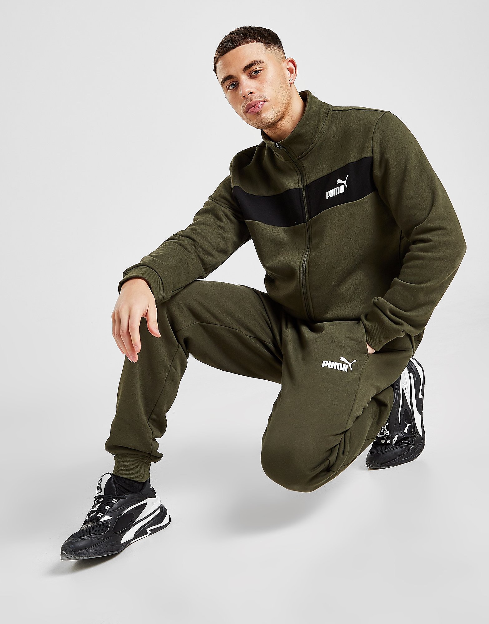 

Puma Fleece Tracksuit - Only at JD - Green - Mens, Green