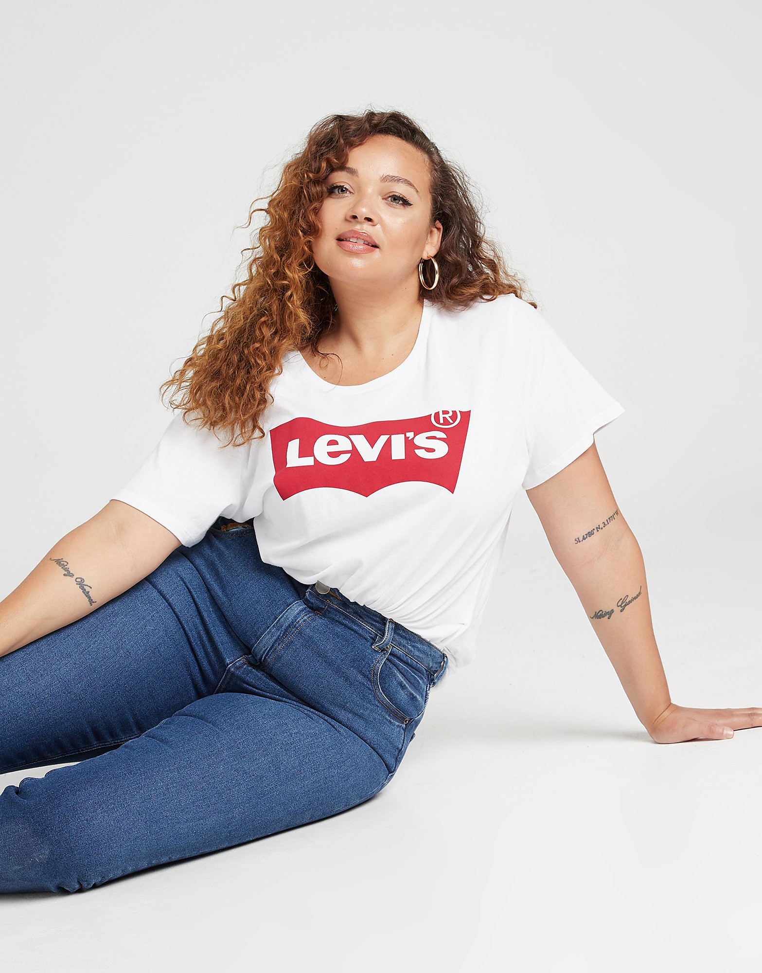 

Levis Perfect Plus Size T-Shirt - White/Red - Womens, White/Red