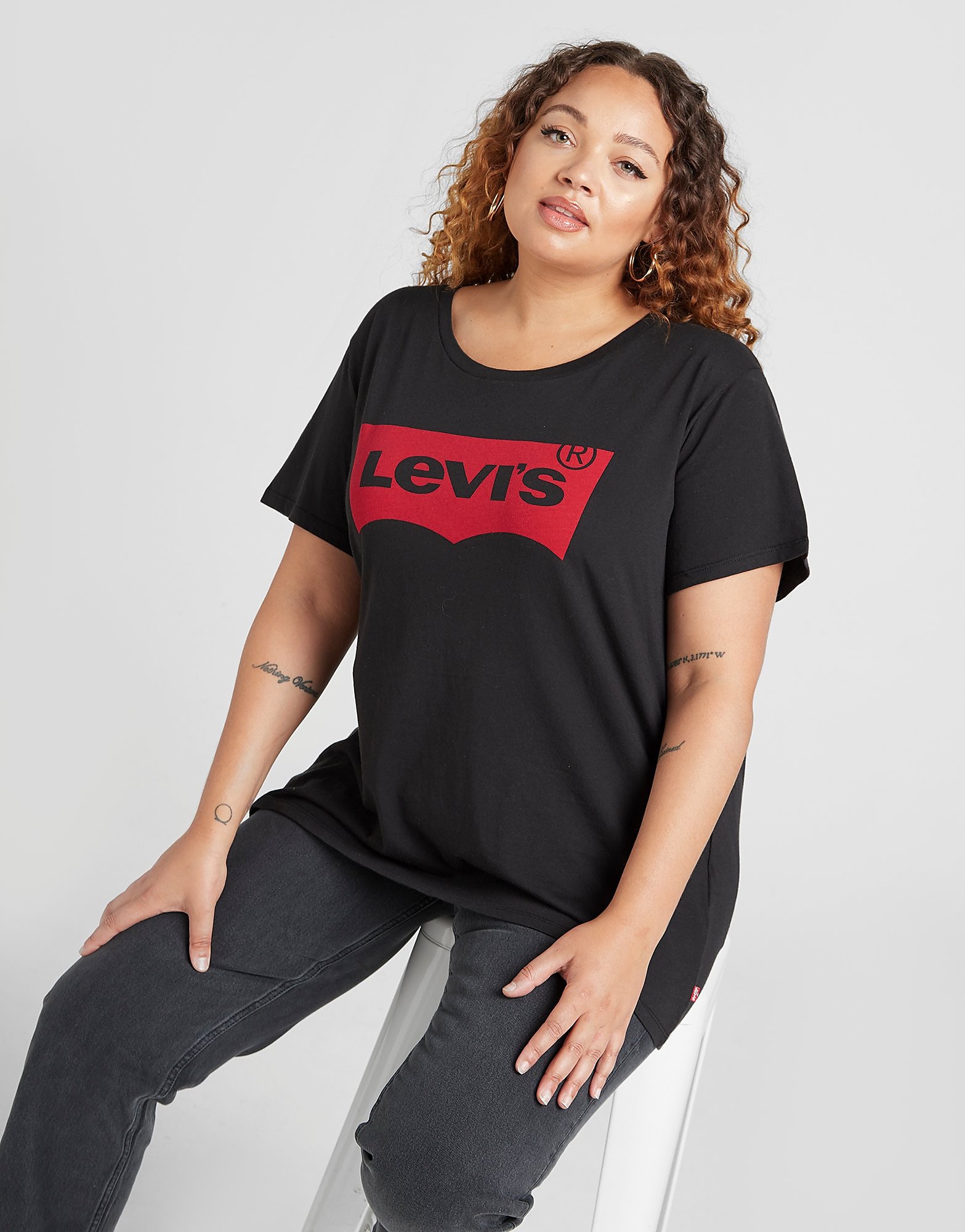 

Levis Perfect Plus Size T-Shirt - Black/Red - Womens, Black/Red