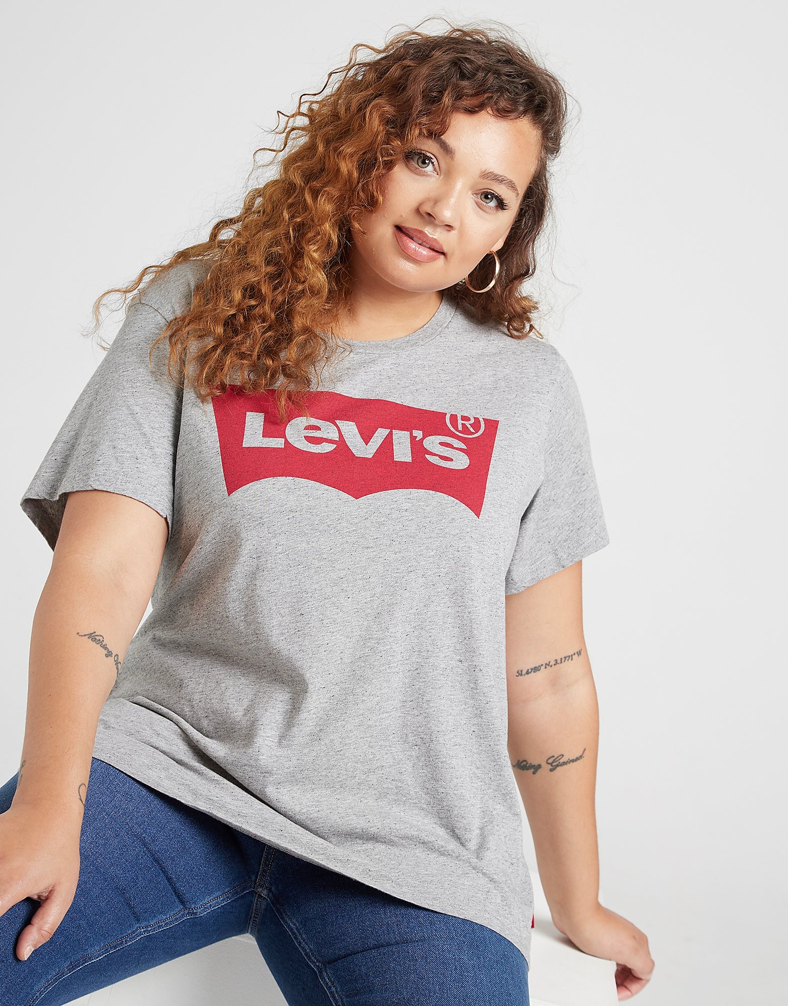 

Levis Perfect Plus Size T-Shirt - Grey/Red - Womens, Grey/Red