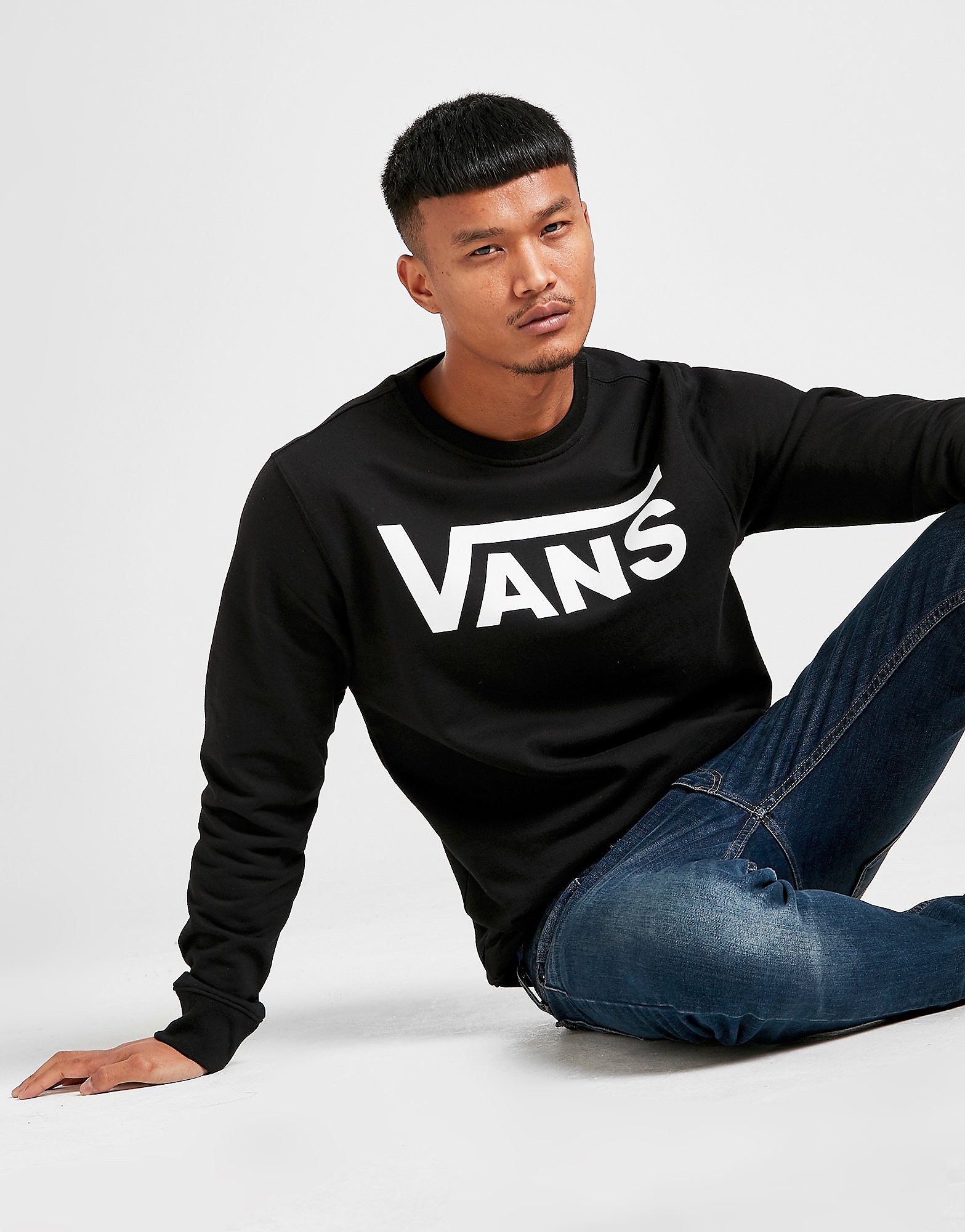

Vans Large Logo Crew Sweatshirt - Black - Mens, Black