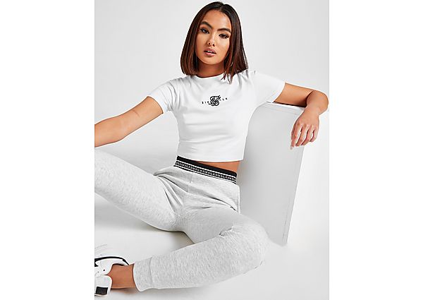 SikSilk T-Shirt Crop Logo Slim Femme