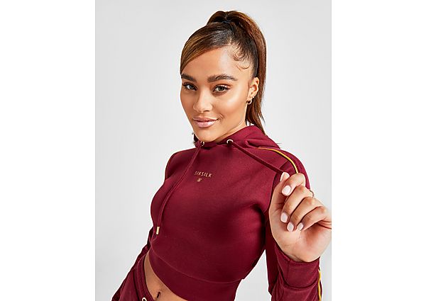 SikSilk Sweat à capuche Velour Panel Crop Femme
