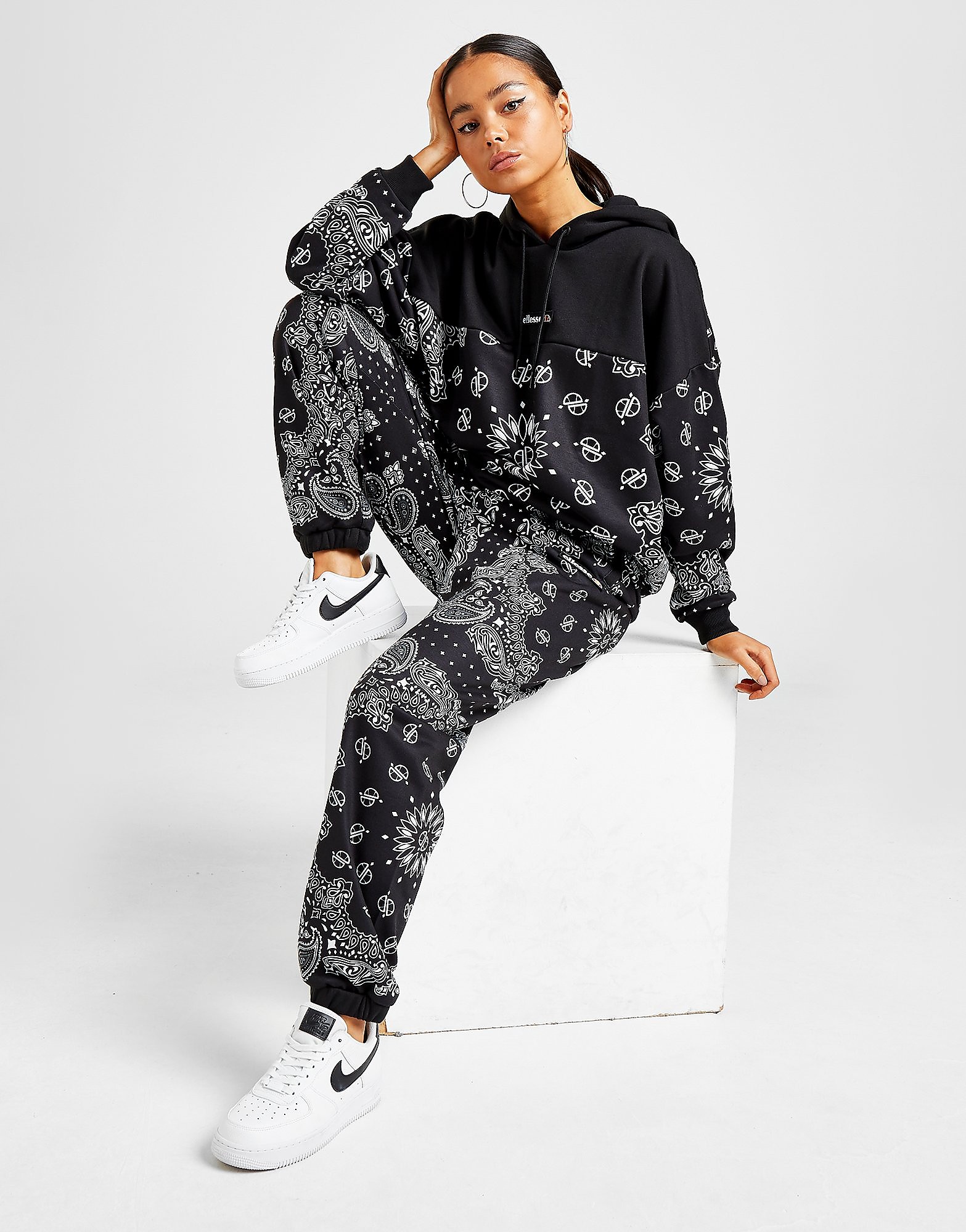 

Ellesse Bandana Joggers - Only at JD - Black/White - Womens, Black/White