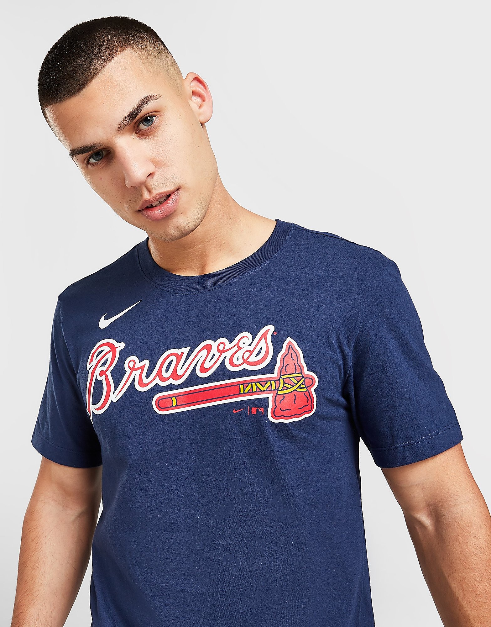 

Nike MLB Atlanta Braves Wordmark Short Sleeve T-Shirt - Navy - Mens, Navy