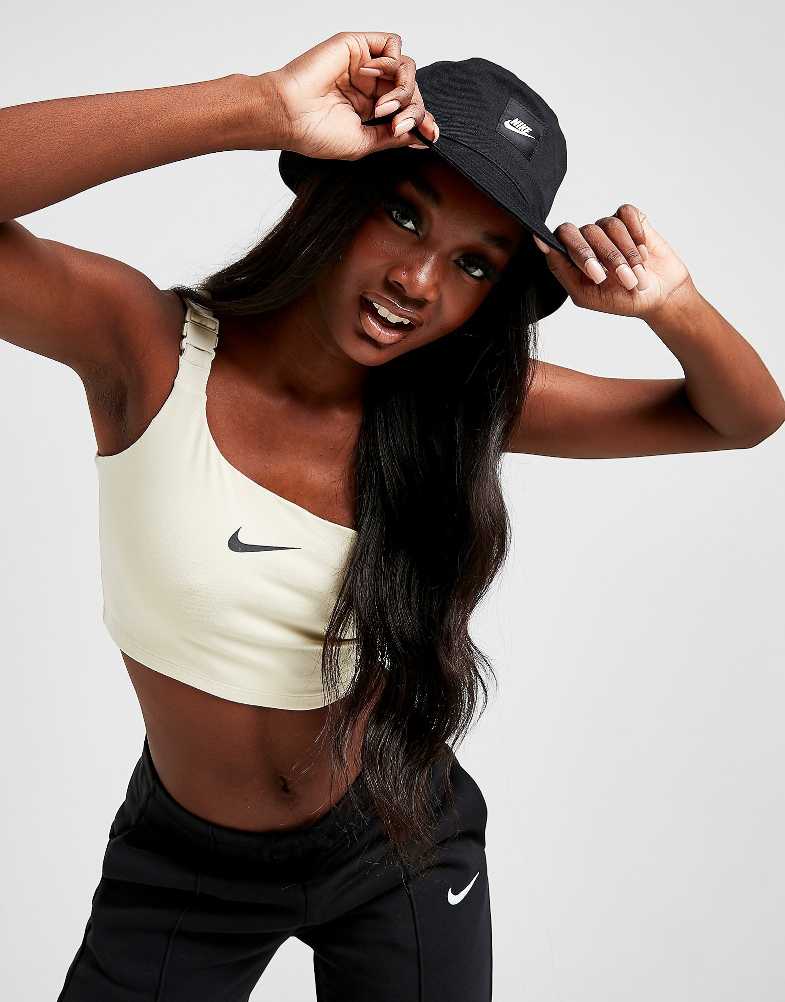 

Nike Sportswear Swoosh Cropped Tank Top Women's - Fossil/Black, Fossil/Black