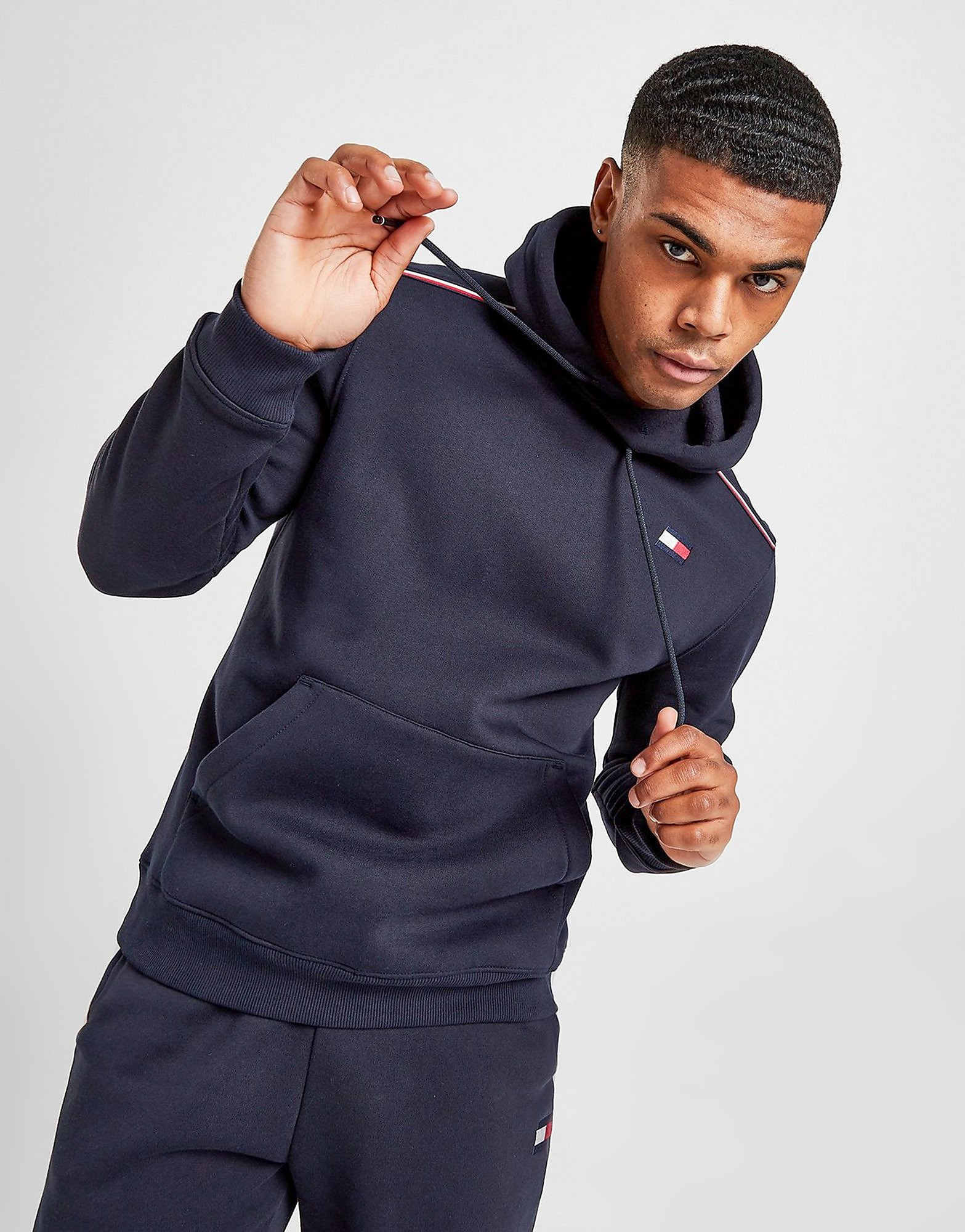 

Tommy Hilfiger Tri Tape Overhead Hoodie - Only at JD - Blue - Mens, Blue