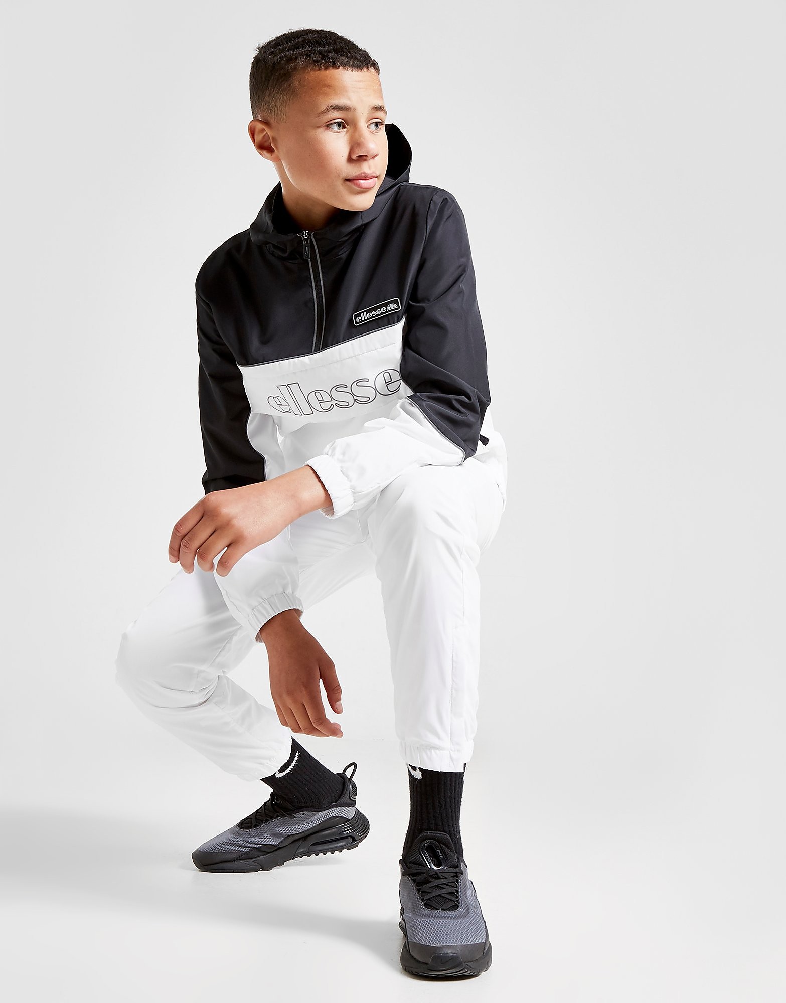 

Ellesse Contini 1/4 Zip Woven Tracksuit Junior - White/Black - Kids, White/Black