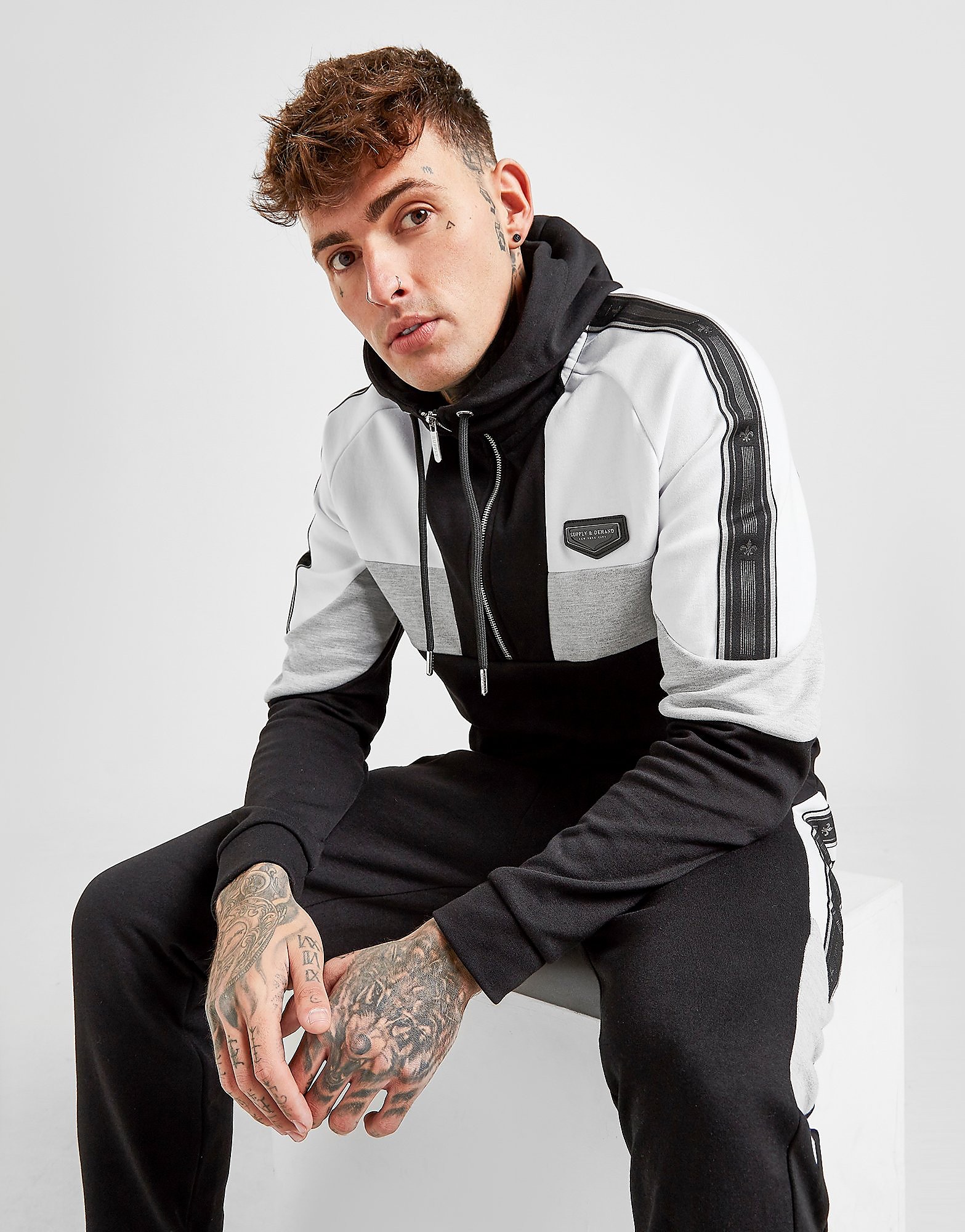 

Supply & Demand Recoil Hoodie - Black/White/Grey - Mens, Black/White/Grey