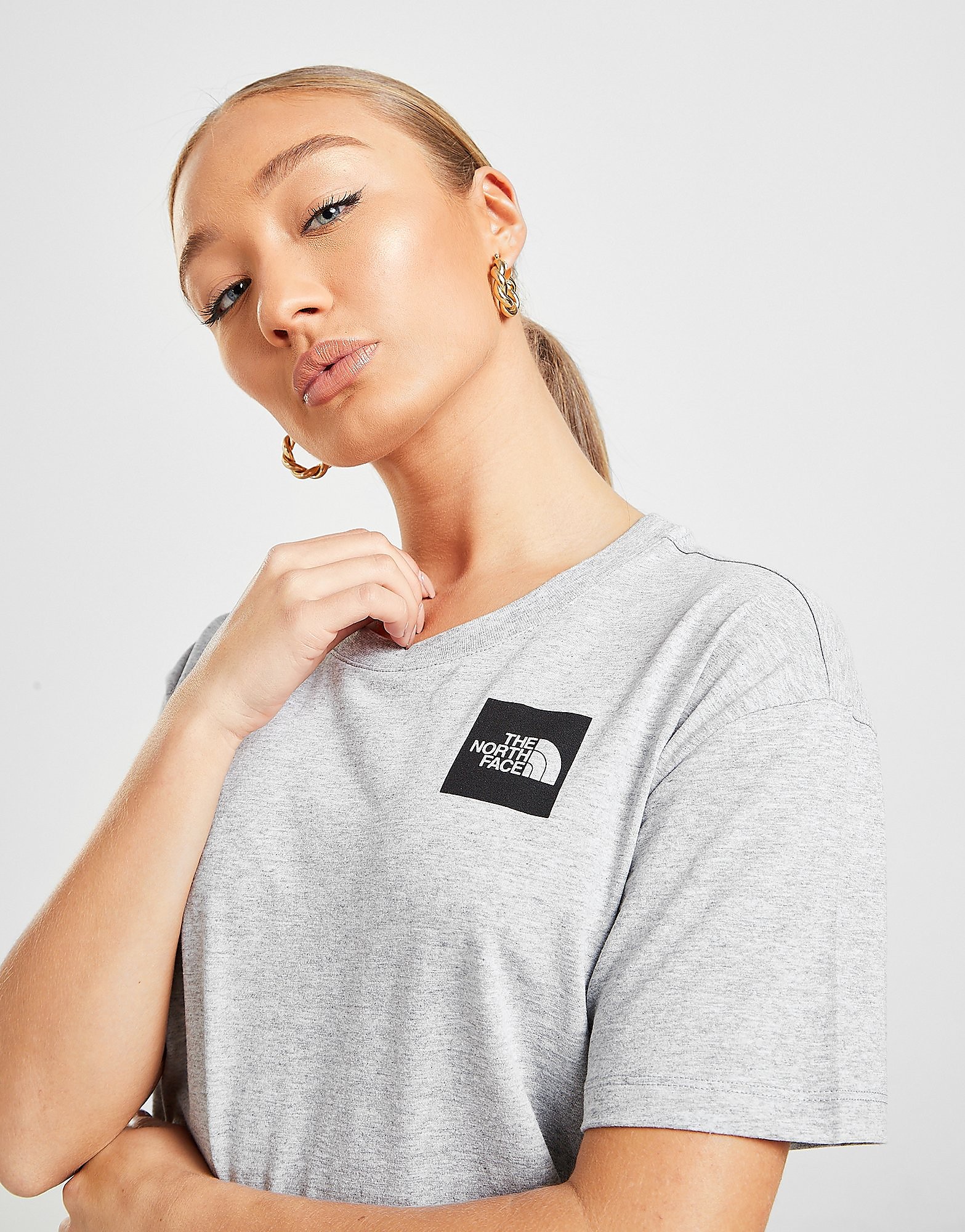 

The North Face Box Logo Crop T-Shirt - Only at JD - GREY - Womens, GREY