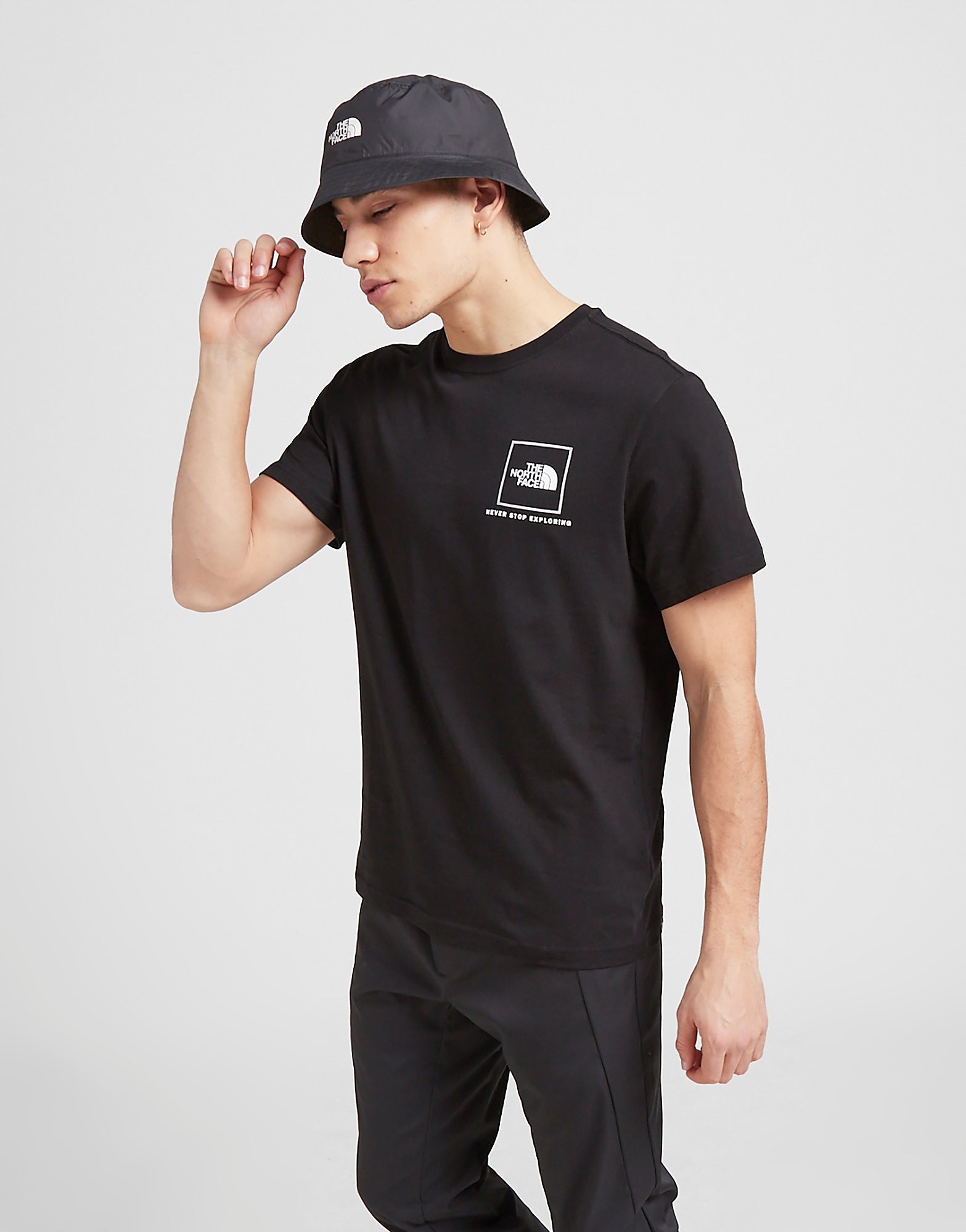 The north face fine box t-shirt - only at jd - mens, musta, the north face
