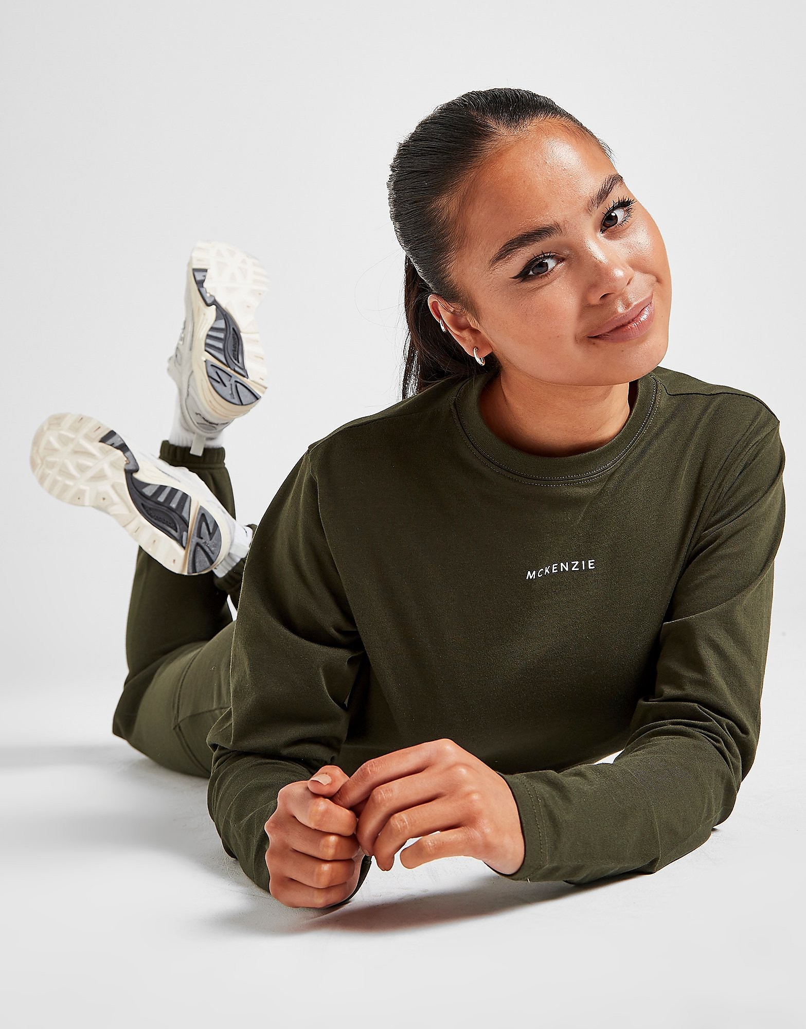 

McKenzie Essential Long Sleeve T-Shirt - Green - Womens, Green