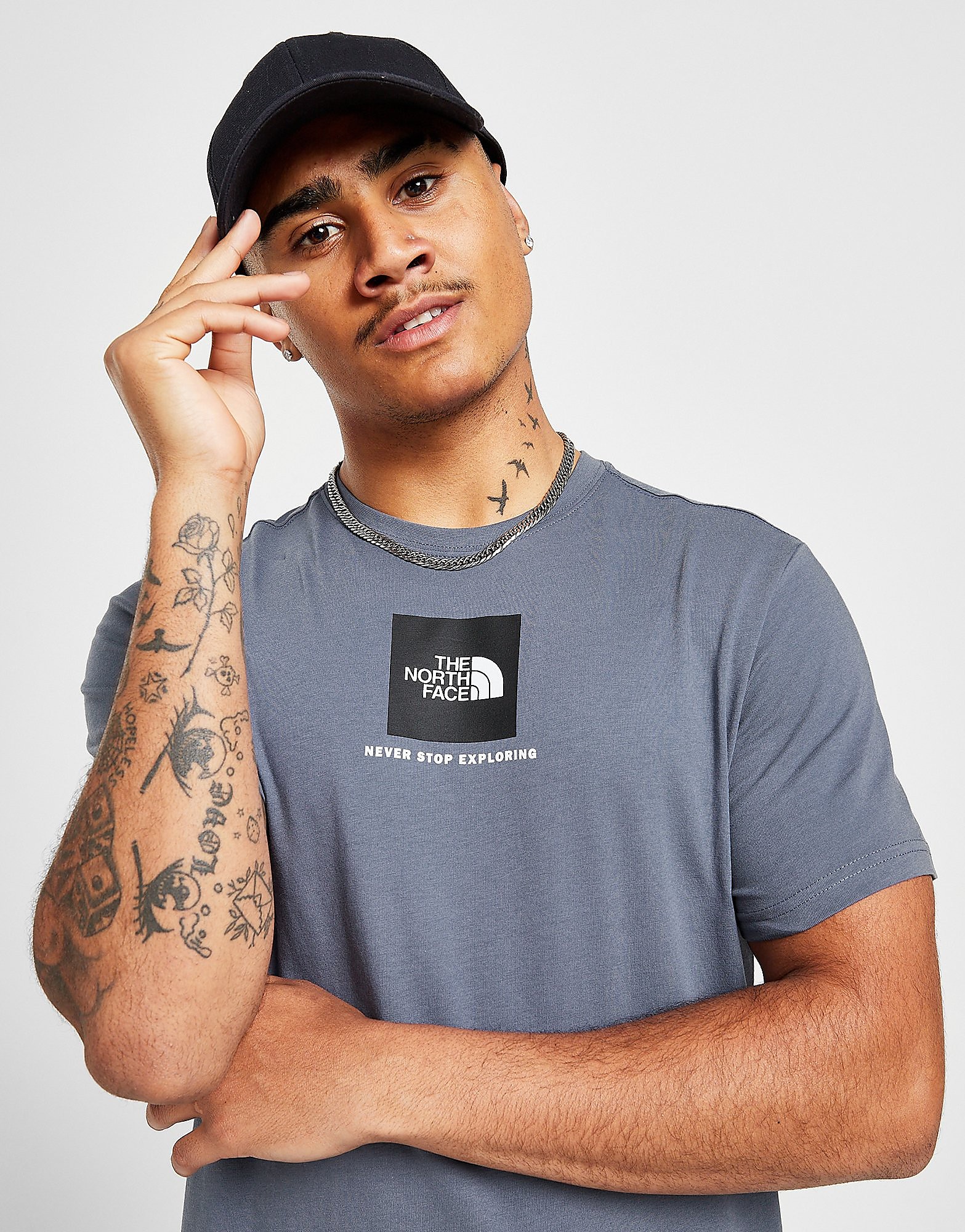 The north face central box short sleeve t-shirt - only at jd - mens, harmaa, the north face