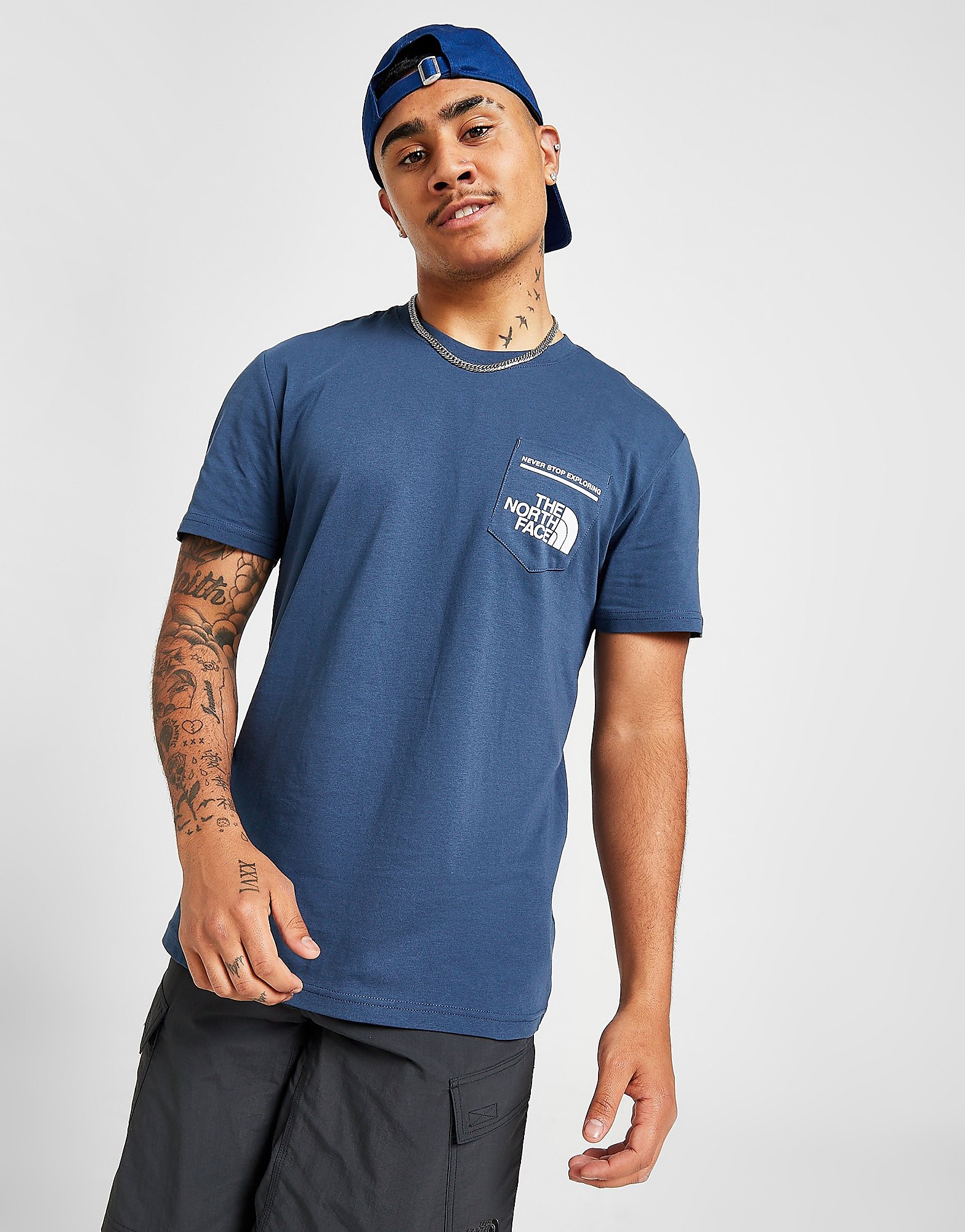 The north face pocket t-shirt - only at jd - mens, sininen, the north face