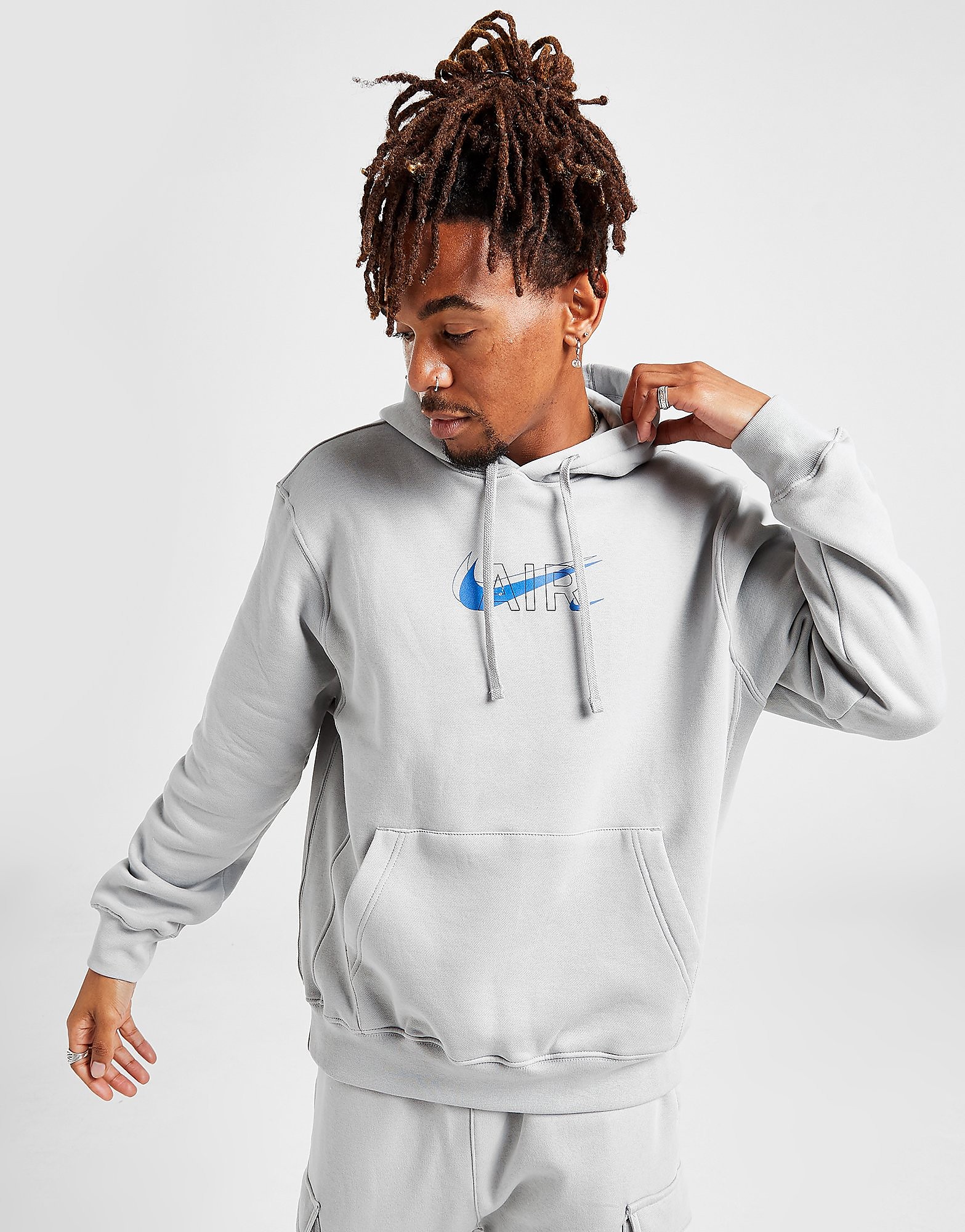 

Nike Air Overhead Hoodie - Grey/Blue - Mens, Grey/Blue