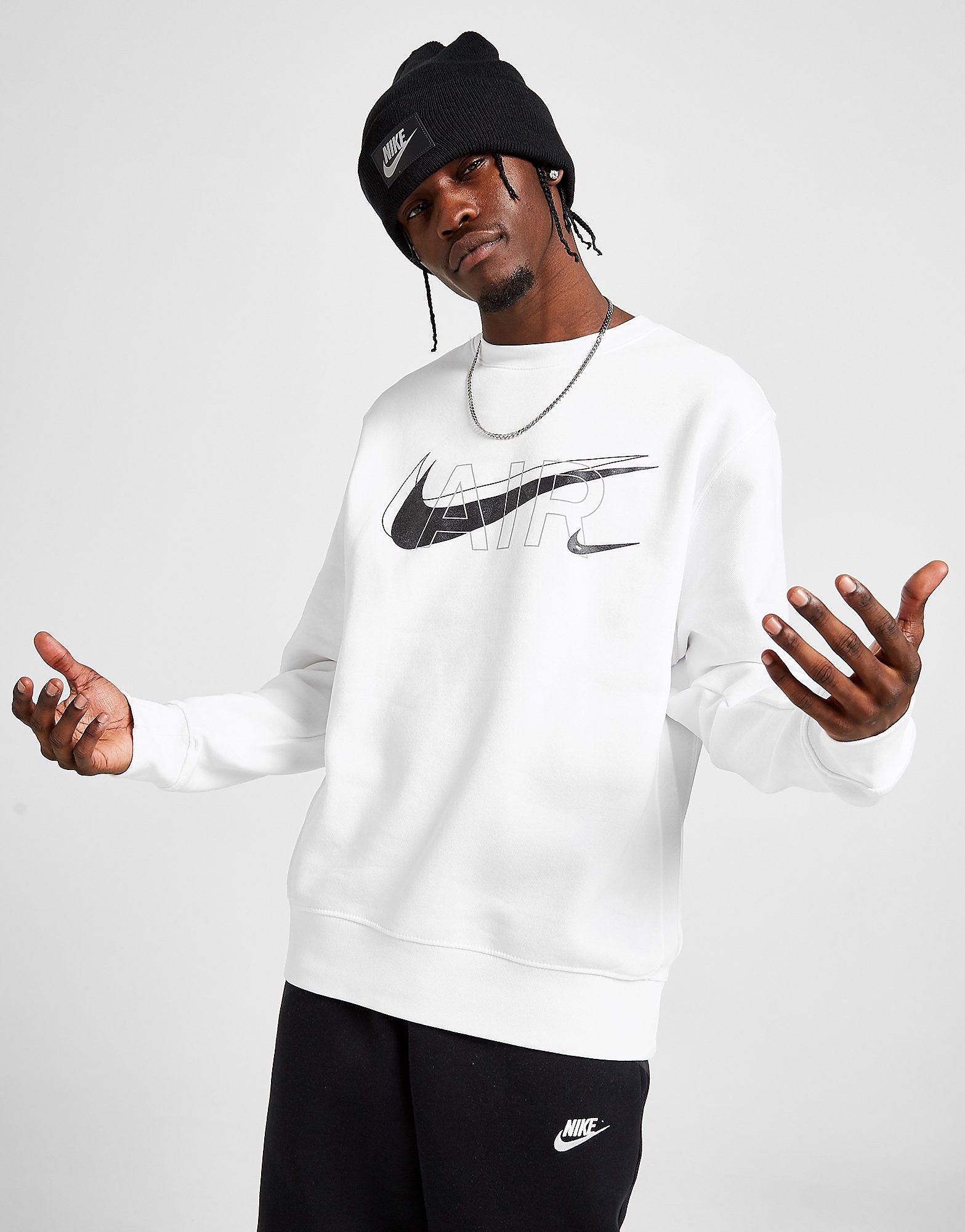 

Nike Air Fleece Crew Sweatshirt - White - Mens, White