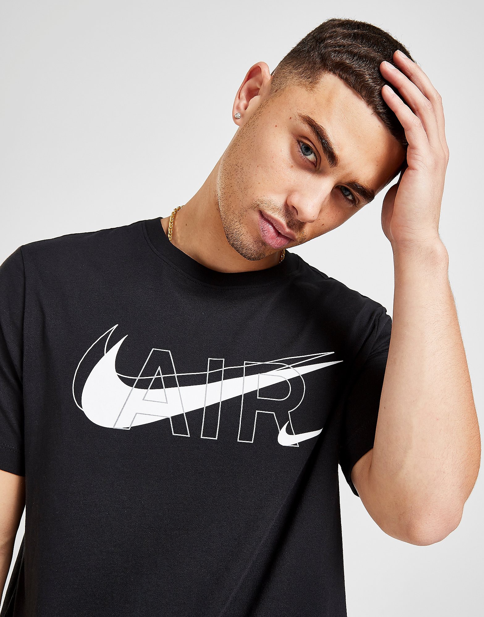 

Nike All About Air T-Shirt - Black/White - Mens, Black/White
