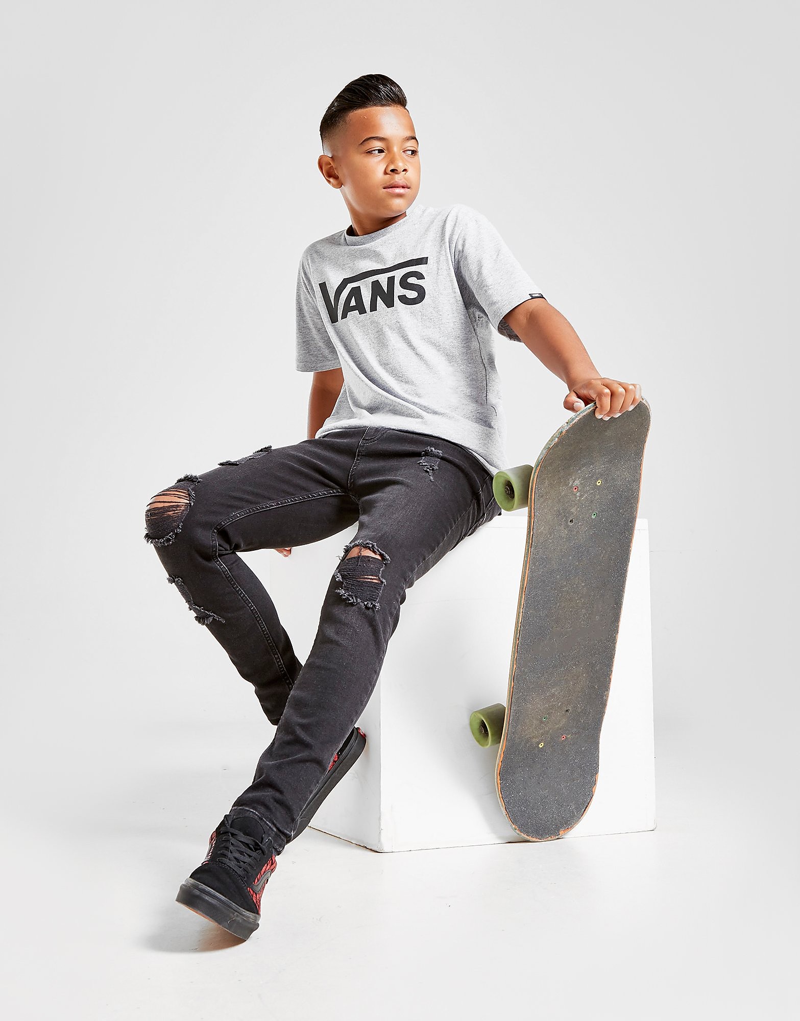 

Vans Classic Logo T-Shirt Junior - Grey/Black - Kids, Grey/Black