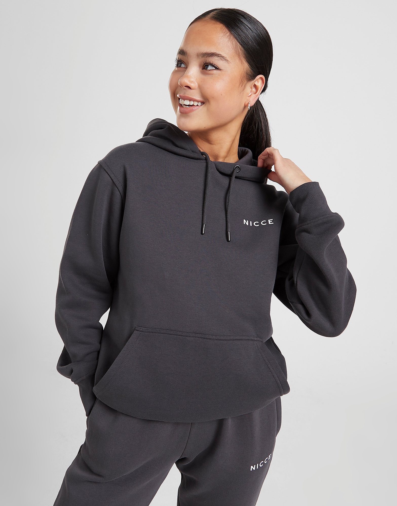 

Nicce Small Logo Overhead Hoodie - Only at JD - Grey - Womens, Grey