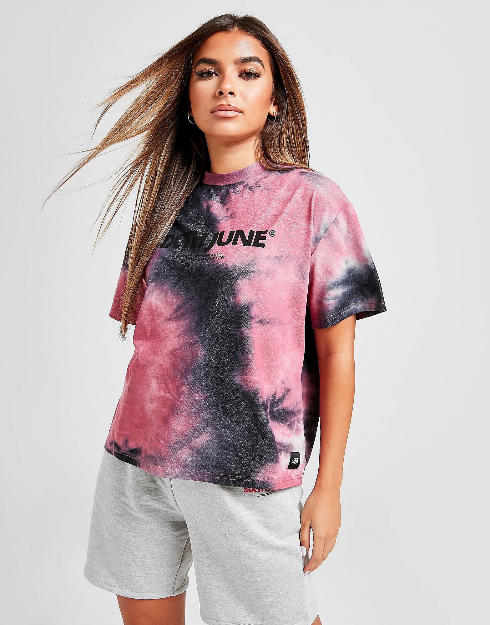 

Sixth June Tie-Dye T-Shirt - Only at JD - Black/Pink - Womens, Black/Pink