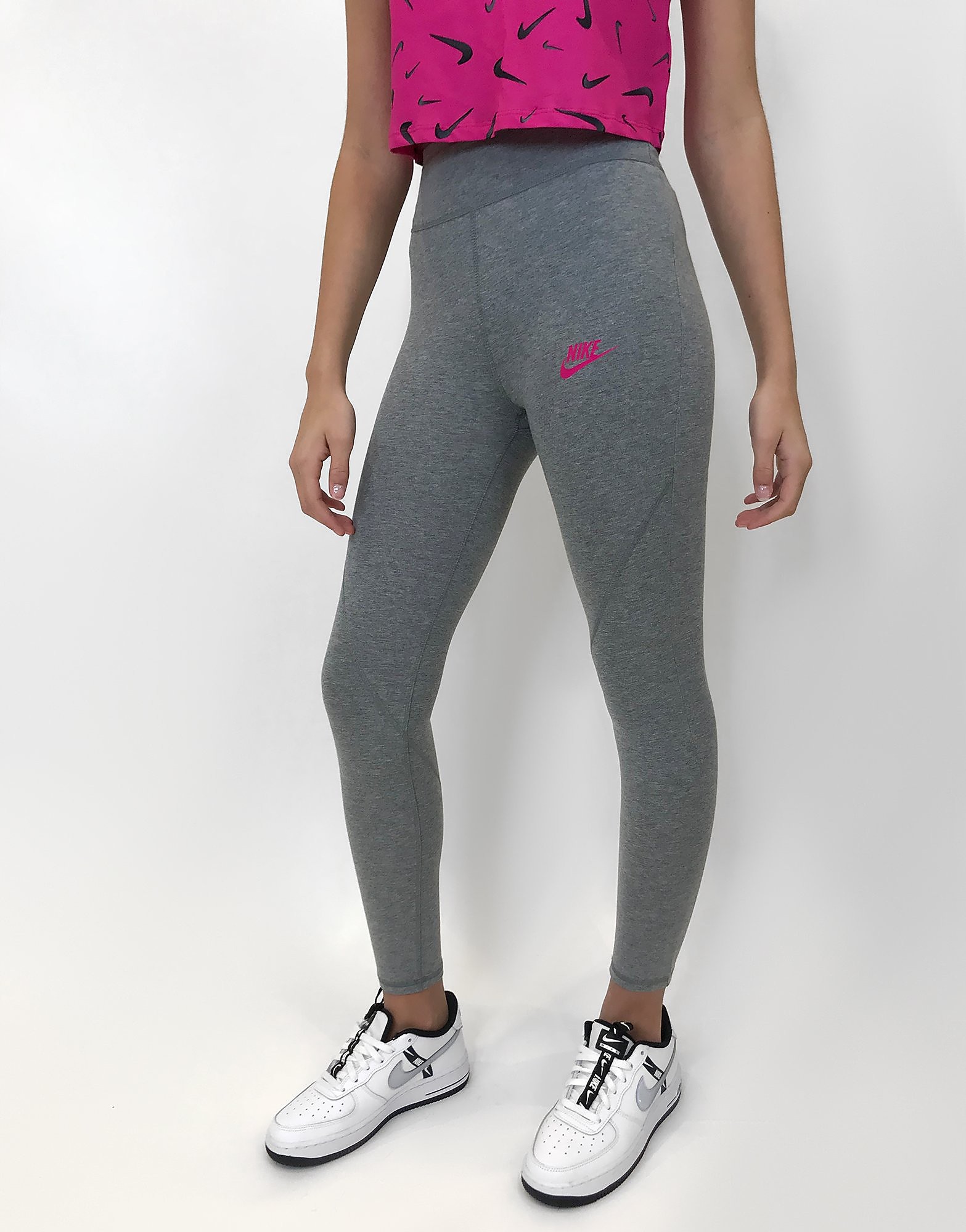 

Nike Girls' Favourite High Waisted Leggings Junior - Carbon Heather/Fireberry - Kids, Carbon Heather/Fireberry