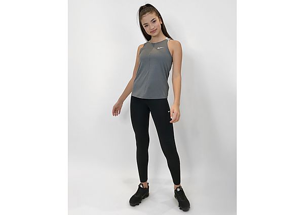 Nike Débardeur de training Nike Dri-FIT pour Fille plus âgée - Black Heather/White, Black Heather/Wh