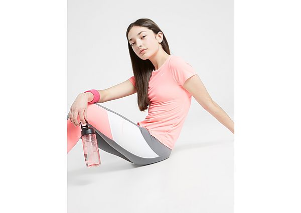 Nike Haut à manches courtes Nike Pro pour Fille plus âgée - Sunset Pulse/White, Sunset Pulse/White