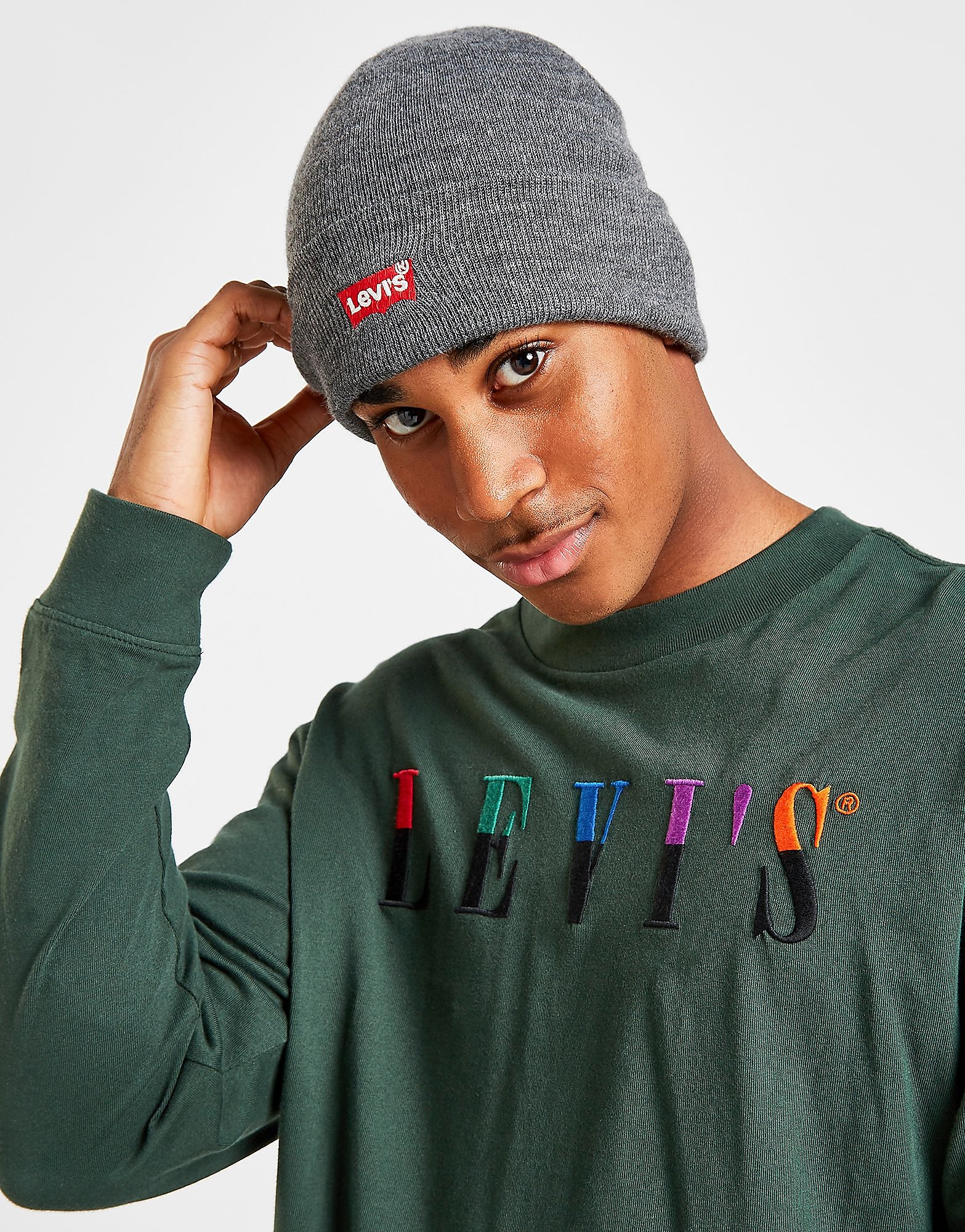 

Levis Batwing Beanie - Grey - Womens, Grey