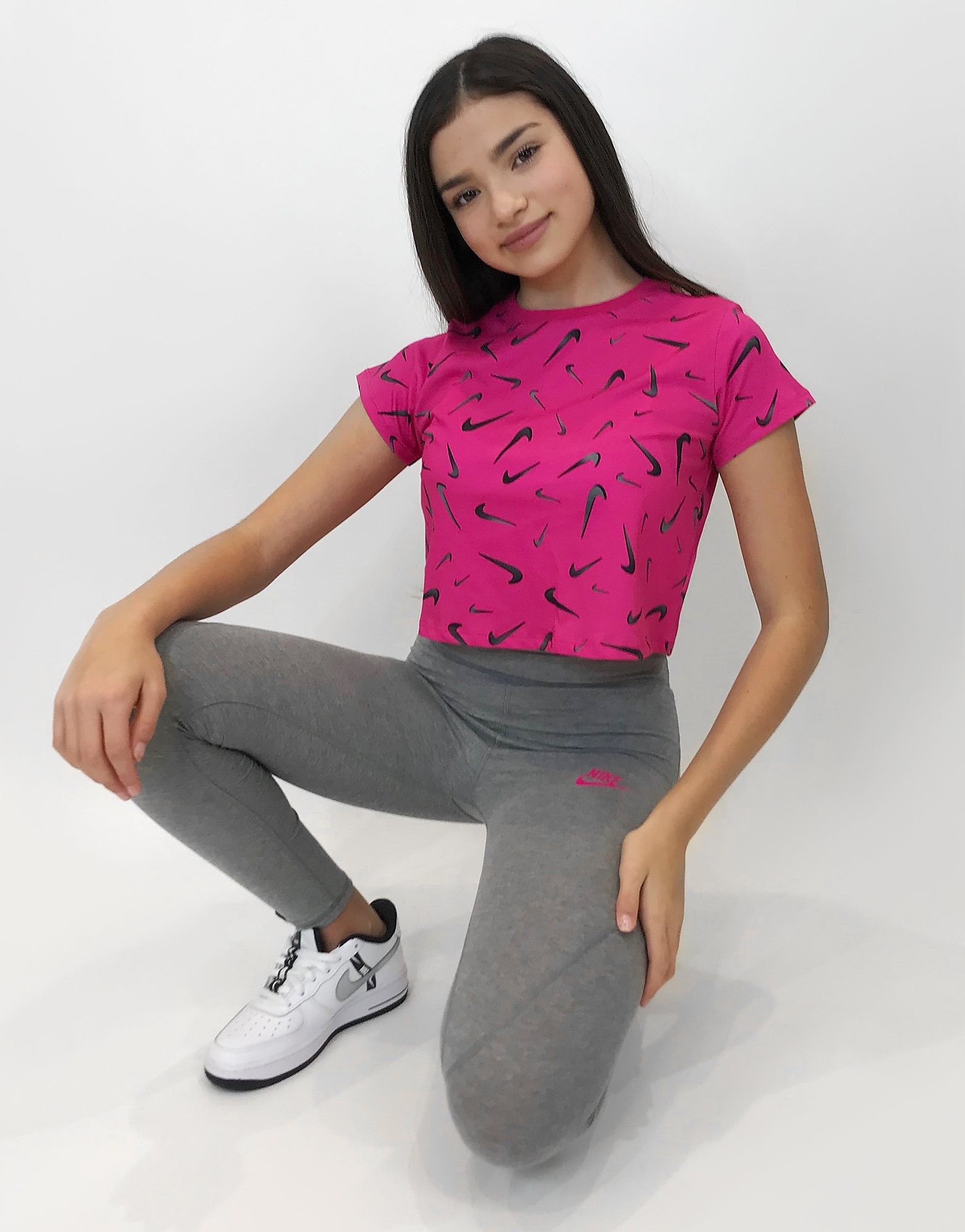 

Nike Girls' Sportswear Crop Swoosh T-Shirt Junior - Pink - Kids, Pink