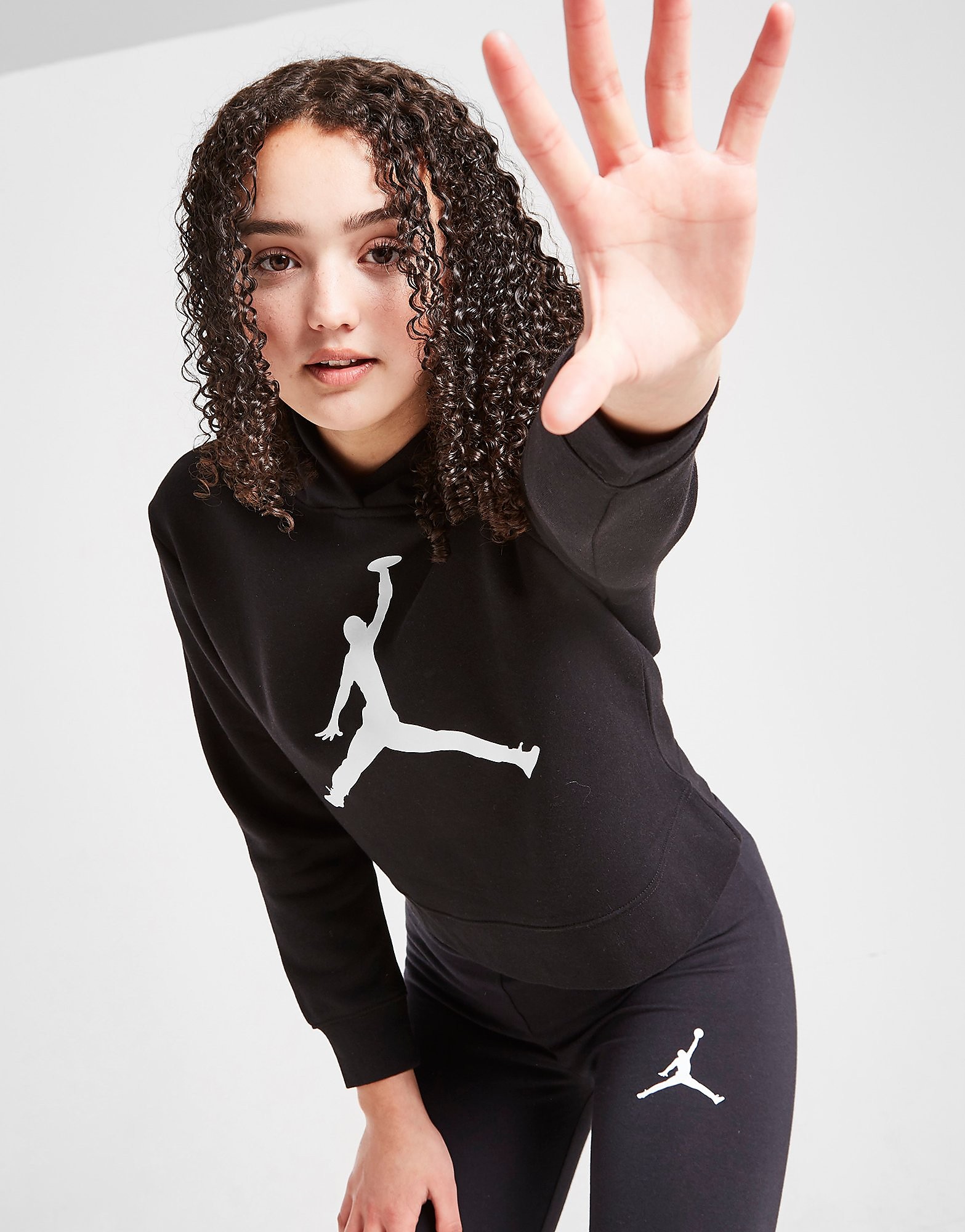 

Jordan Girls' Logo Crop Hoodie Junior - Black - Kids, Black