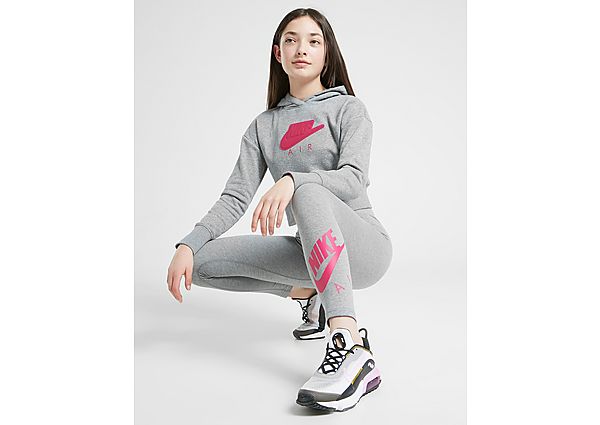 Nike Sweat à capuche court en molleton Nike Air pour Fille plus âgée - Carbon Heather/Fireberry/Fire