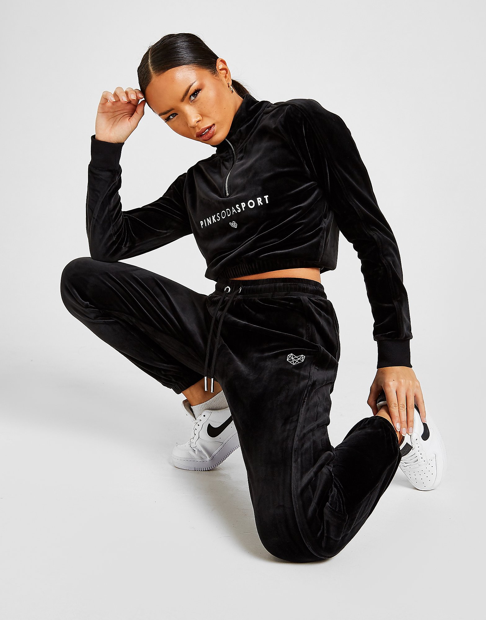 

Pink Soda Sport Velour Joggers - BLACK/Silver - Womens, BLACK/Silver