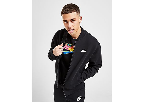 Nike Veste aviateur Nike Sportswear Club Fleece pour Homme - Black/Black/Black/White, Black/Black/Bl