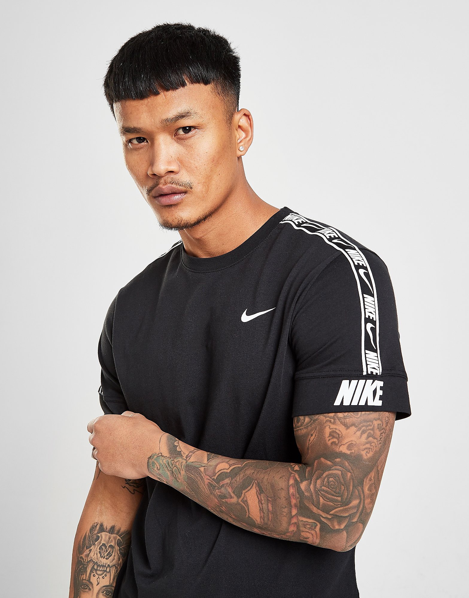 

Nike Repeat T-Shirt - Black/White/Black - Mens, Black/White/Black