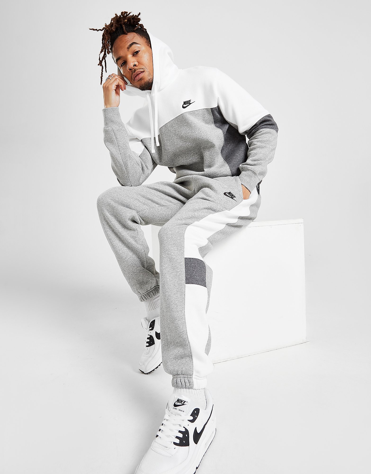 

Nike Colour Block Joggers - Dark Grey Heather/White/Charcoal Heather/Black - Mens, Dark Grey Heather/White/Charcoal Heather/Black