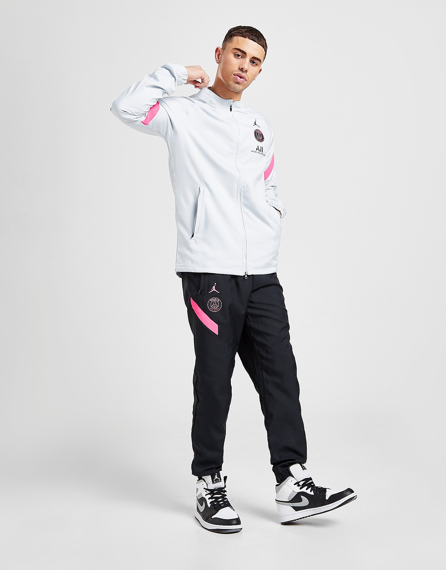 

Jordan Paris Saint Germain Strike Tracksuit - Pure Platinum/Black/Black/Black - Mens, Pure Platinum/Black/Black/Black