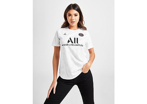 Jordan Maillot Paris Saint Germain Pre Match Femme - White/White/White/Black, White/White/White/Blac
