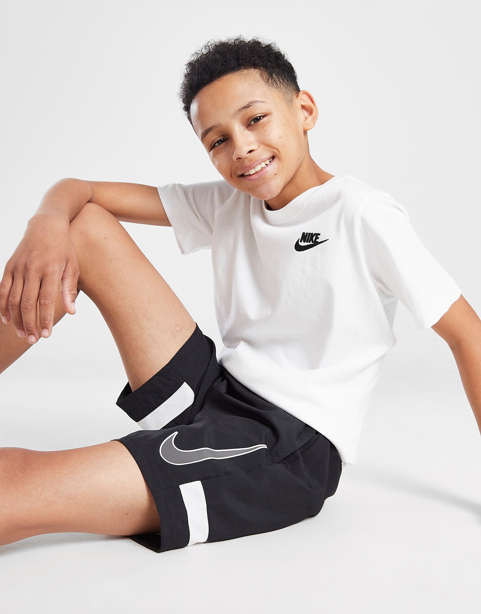 

Nike Woven Swoosh Shorts Junior - Black/White/Iron Grey - Kids, Black/White/Iron Grey