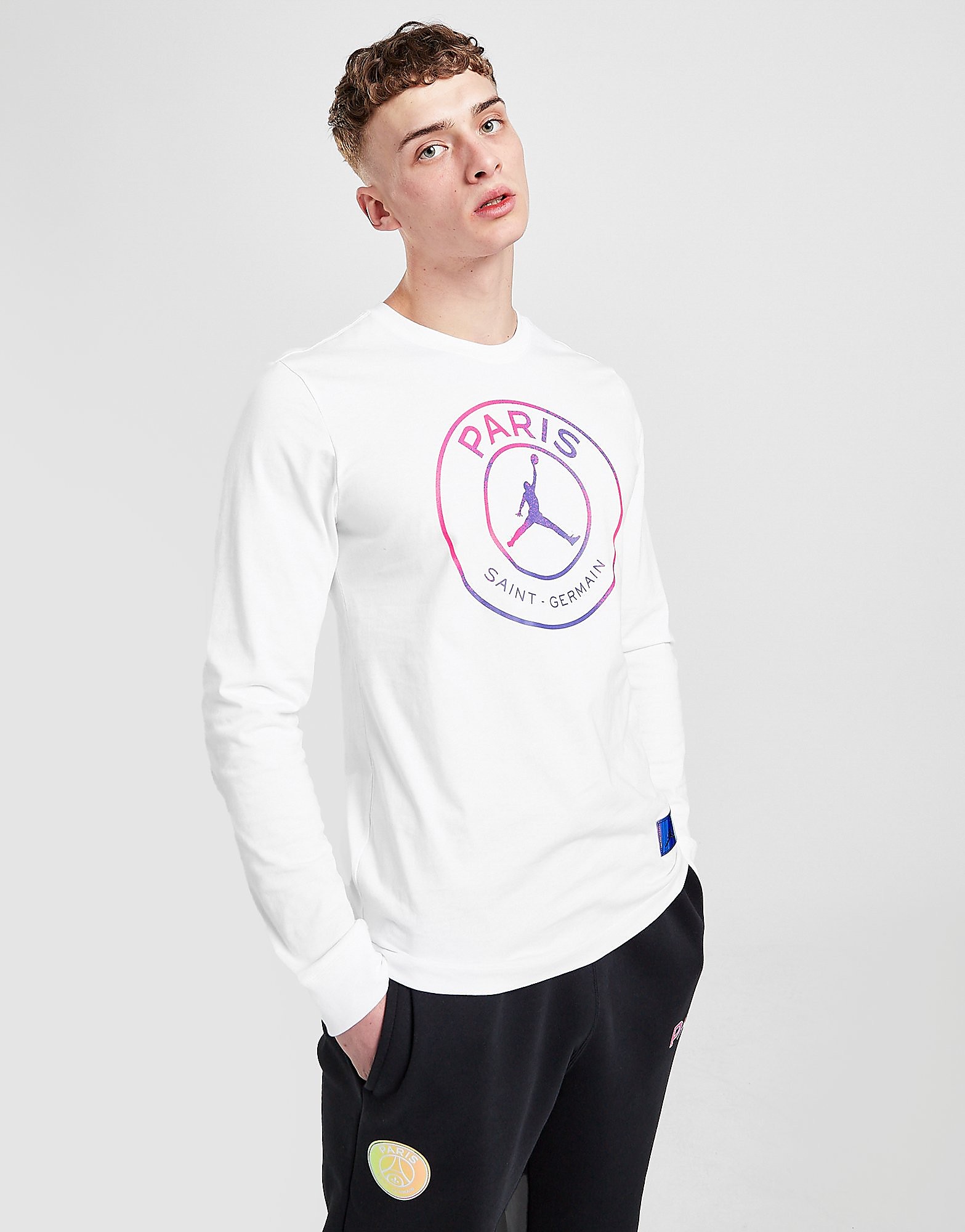 

Jordan Paris Saint Germain Long Sleeve T-Shirt - WHITE - Mens, WHITE