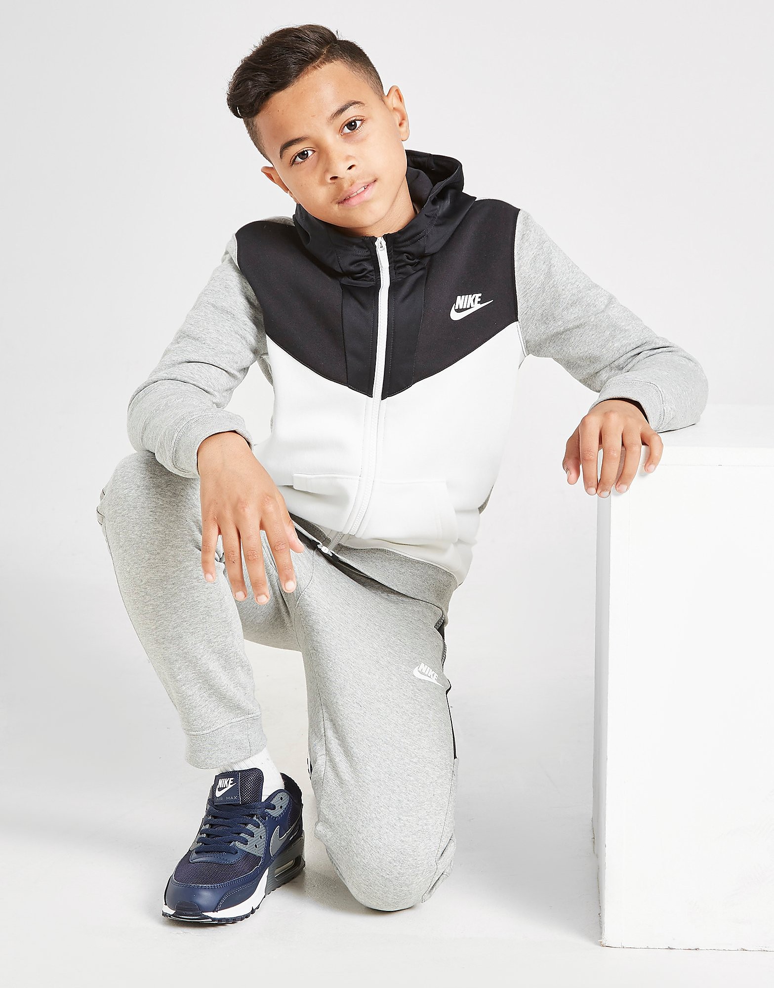 

Nike Hybrid Fleece Full Zip Hoodie Junior - Only at JD - Dark Grey Heather/White/Black/Grey - Kids, Dark Grey Heather/White/Black/Grey