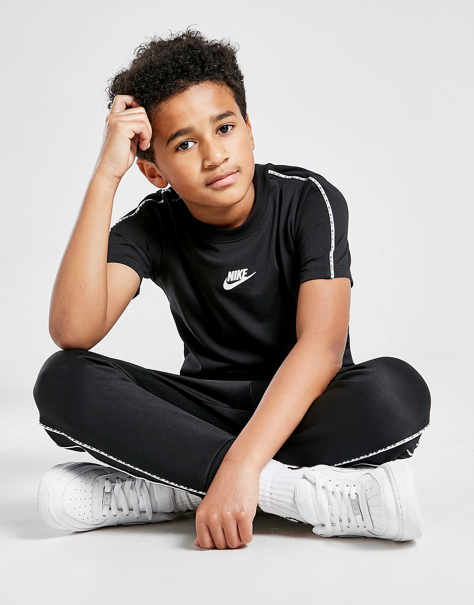 Nike Tape T-Shirt Junior - Black/White - Kids, Black/White